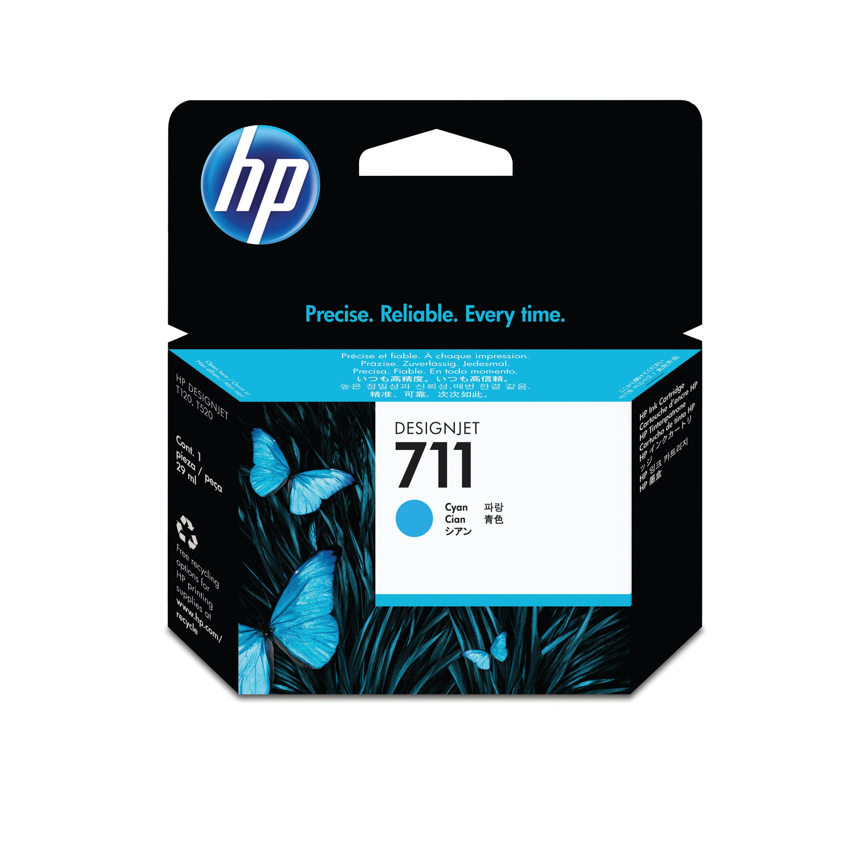 Image of HP 711 DesignJet Ink Cartridge 29-ml Cyan CZ130A