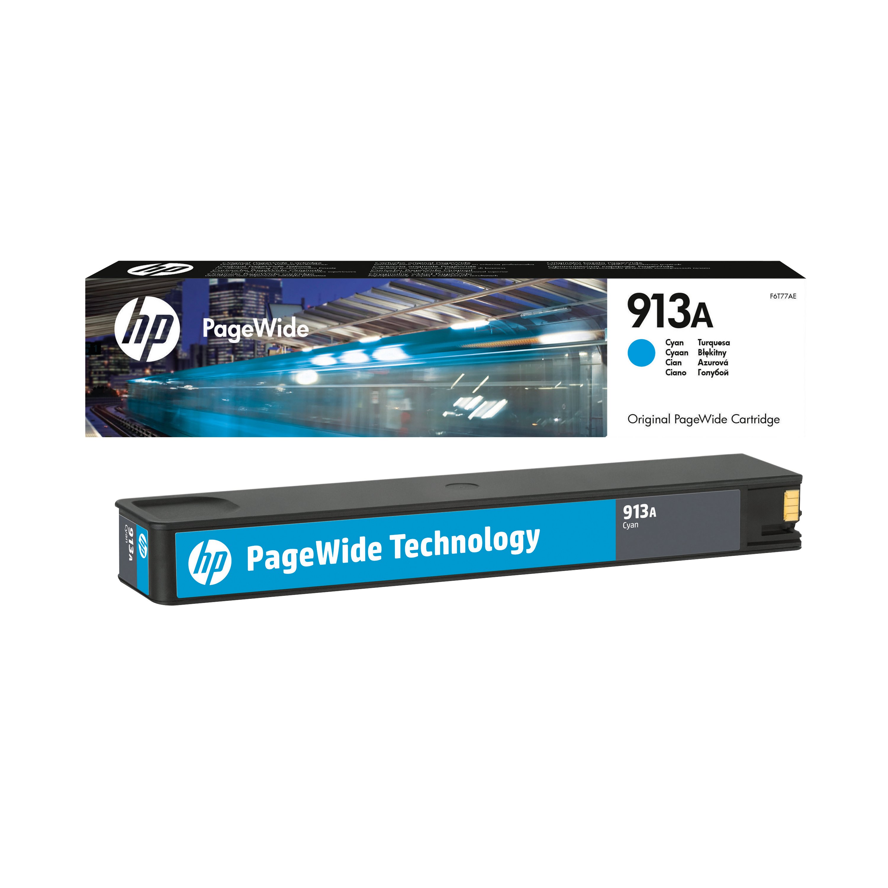 Image of HP 913A Original PageWide Cartridge Cyan F6T77AE