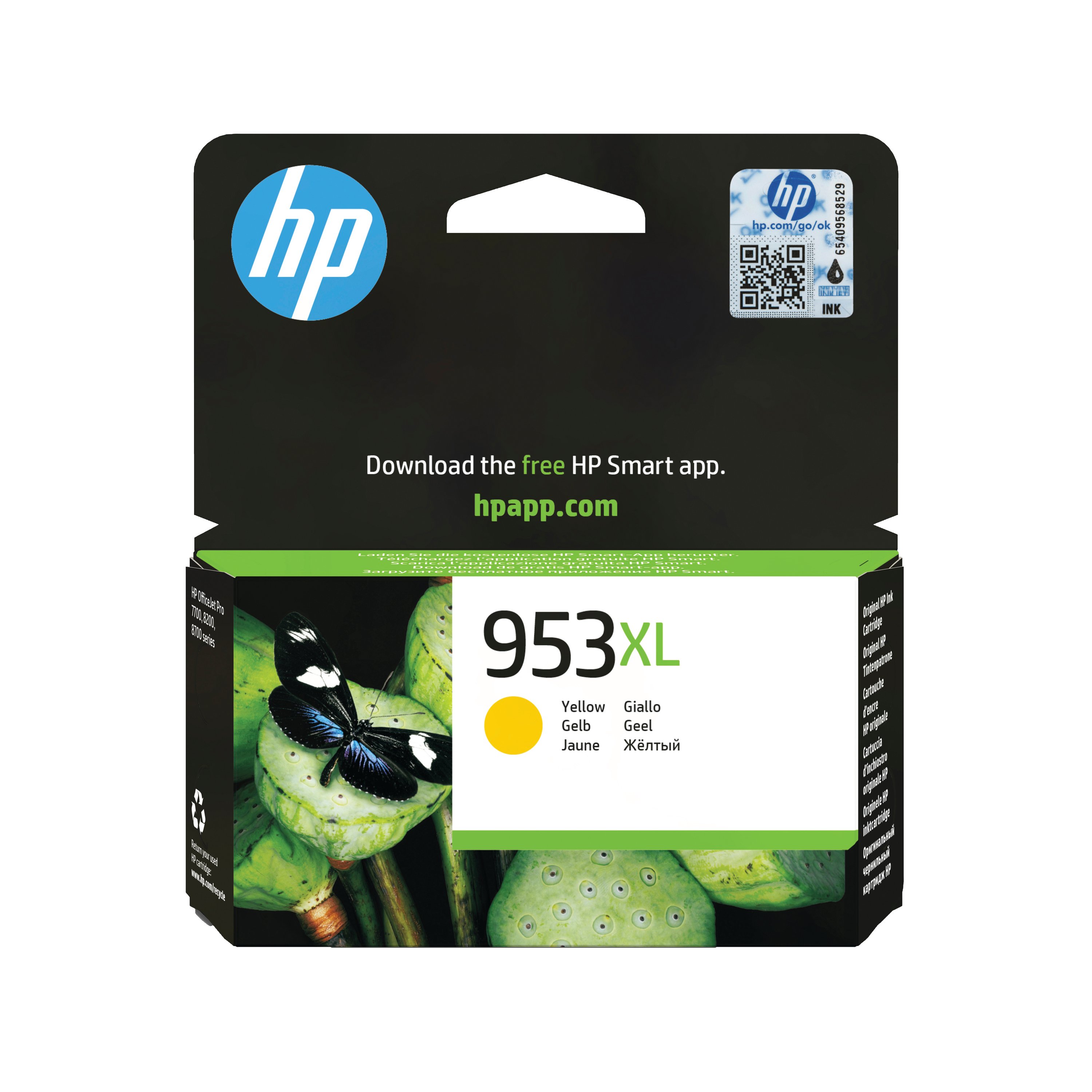 Image of HP 953XL Original Ink Cartridge High Yield Yellow F6U18AE