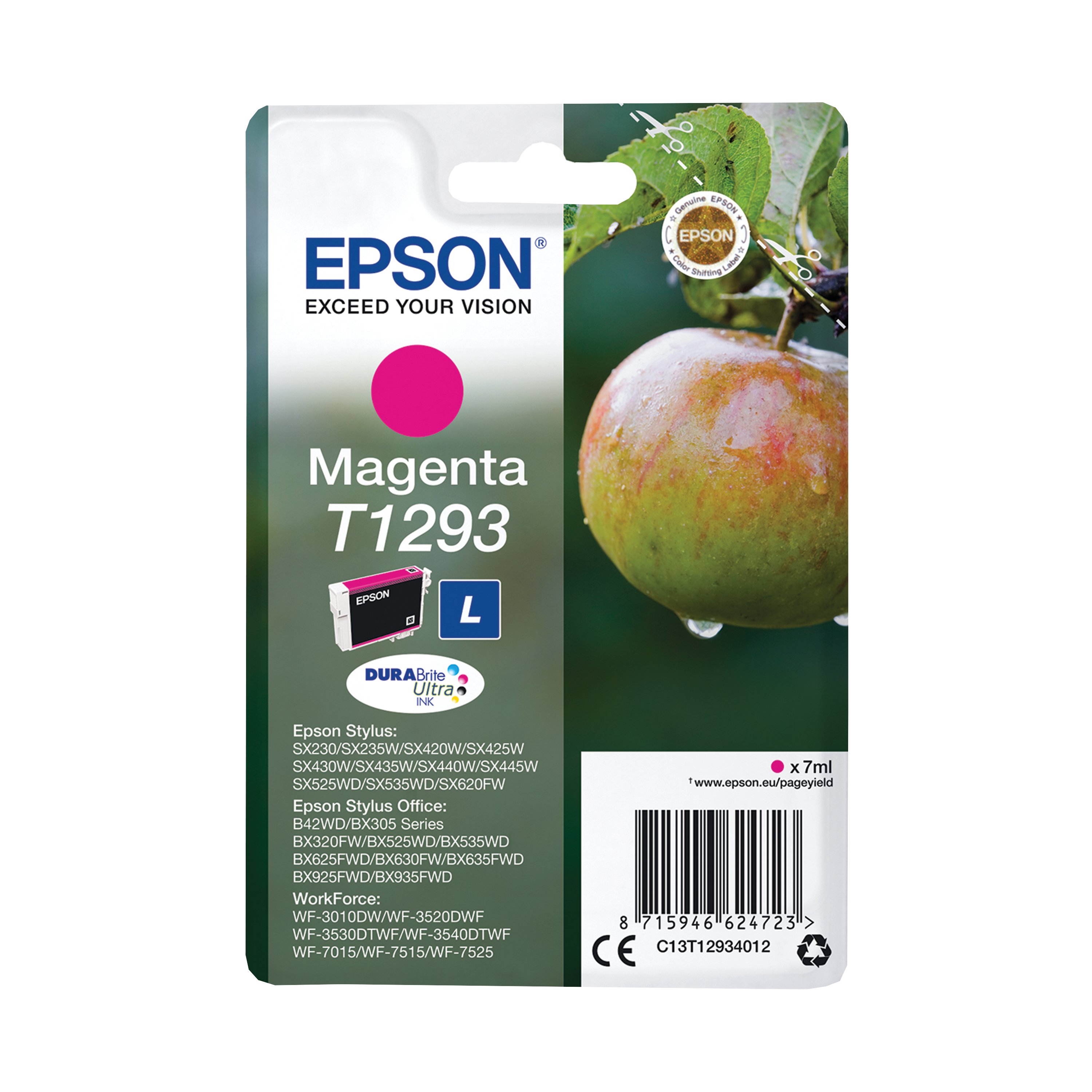 Image of Epson T1293 Apple DURABrite Ultra Ink Cartridge Magenta C13T12934012