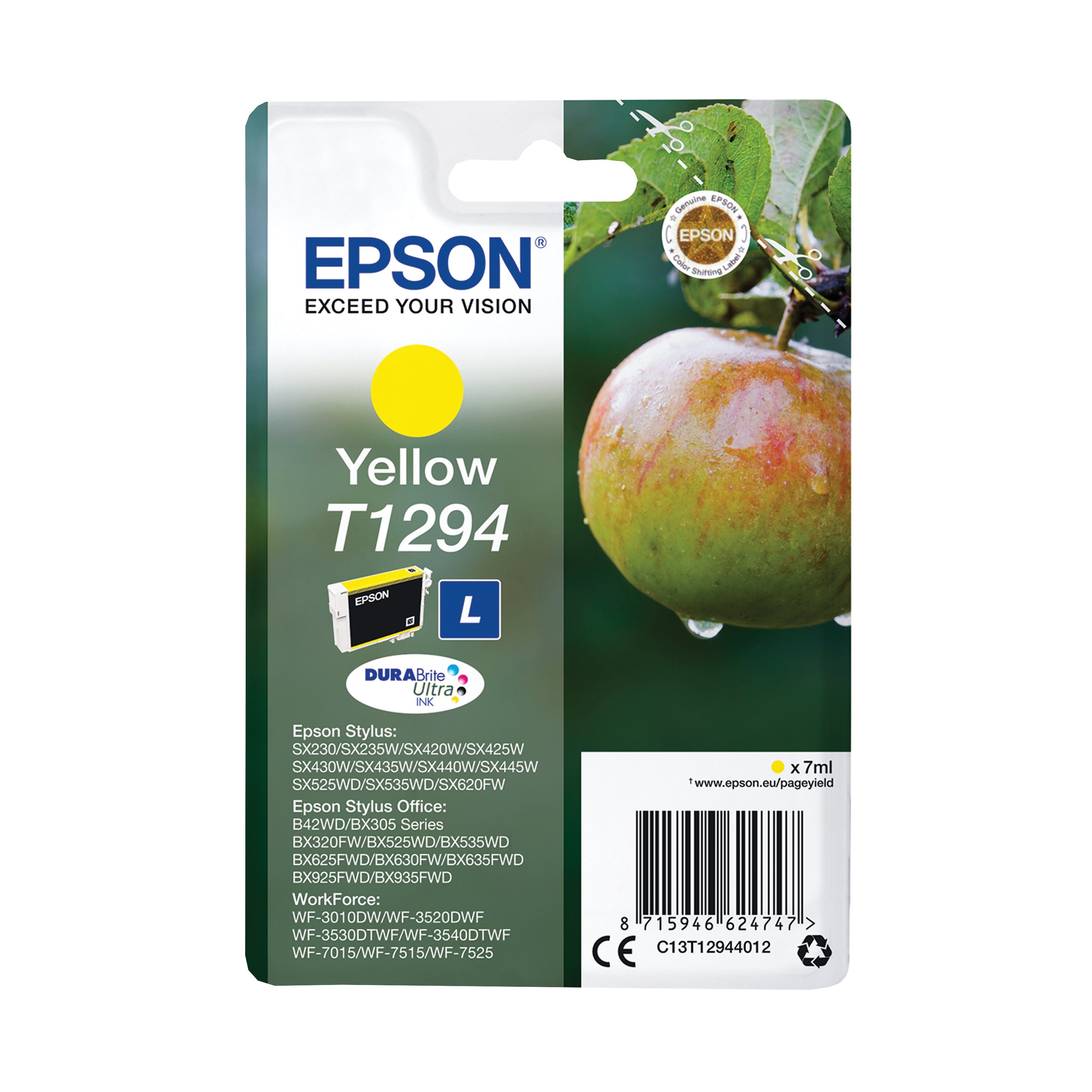 Image of Epson T1294 Apple DURABrite Ultra Ink Cartridge Yellow C13T12944012