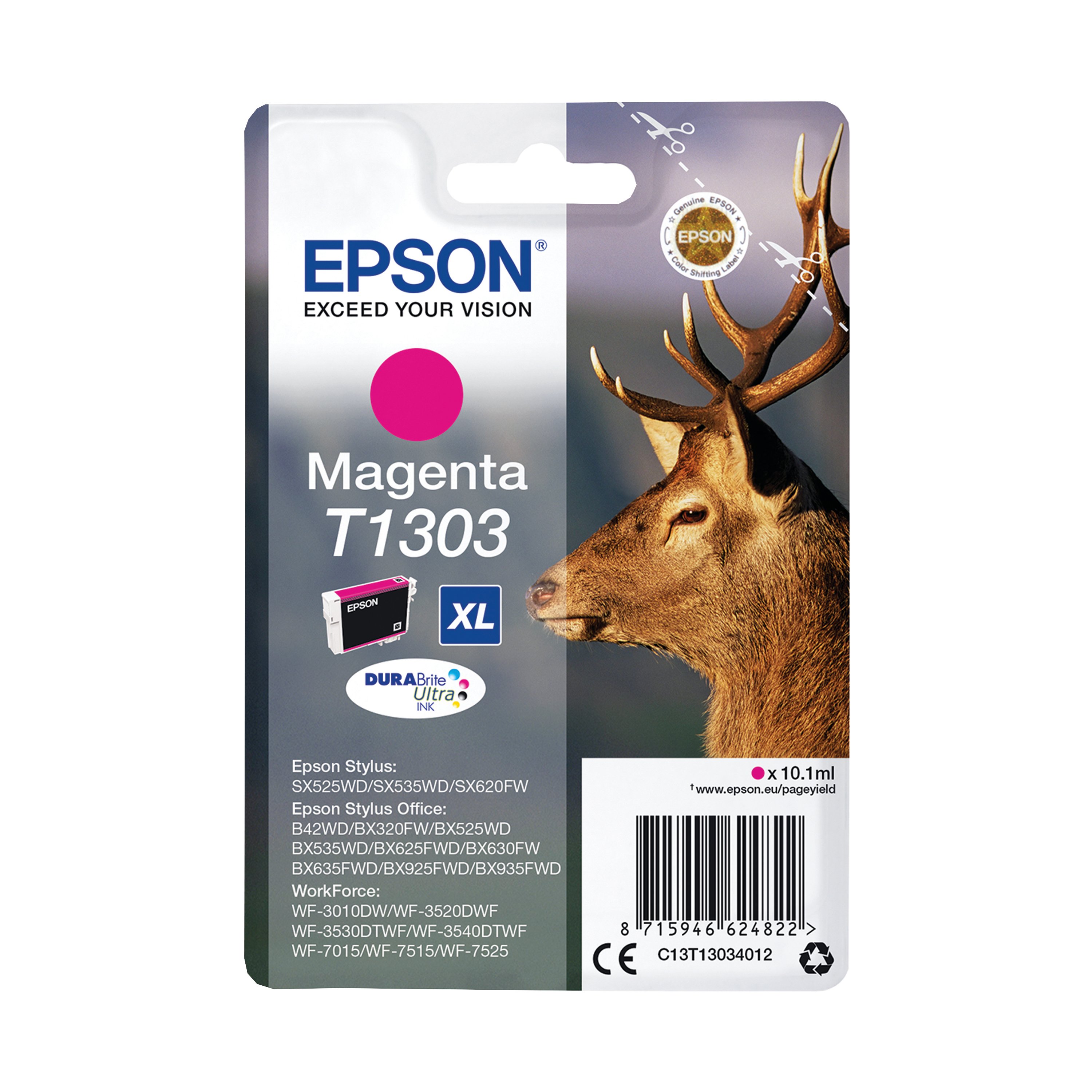 Image of Epson T1303 Stag DURABrite Ultra Ink Cartridge Magenta C13T13034012