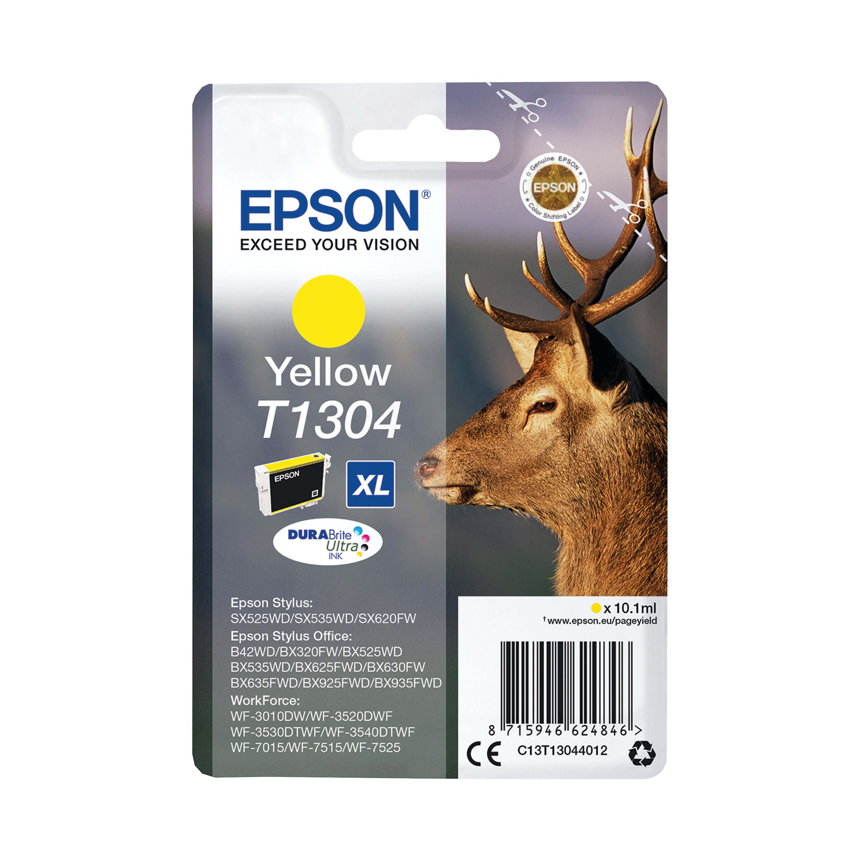 Image of Epson T1304 Stag DURABrite Ultra Ink Cartridge Yellow C13T13044012