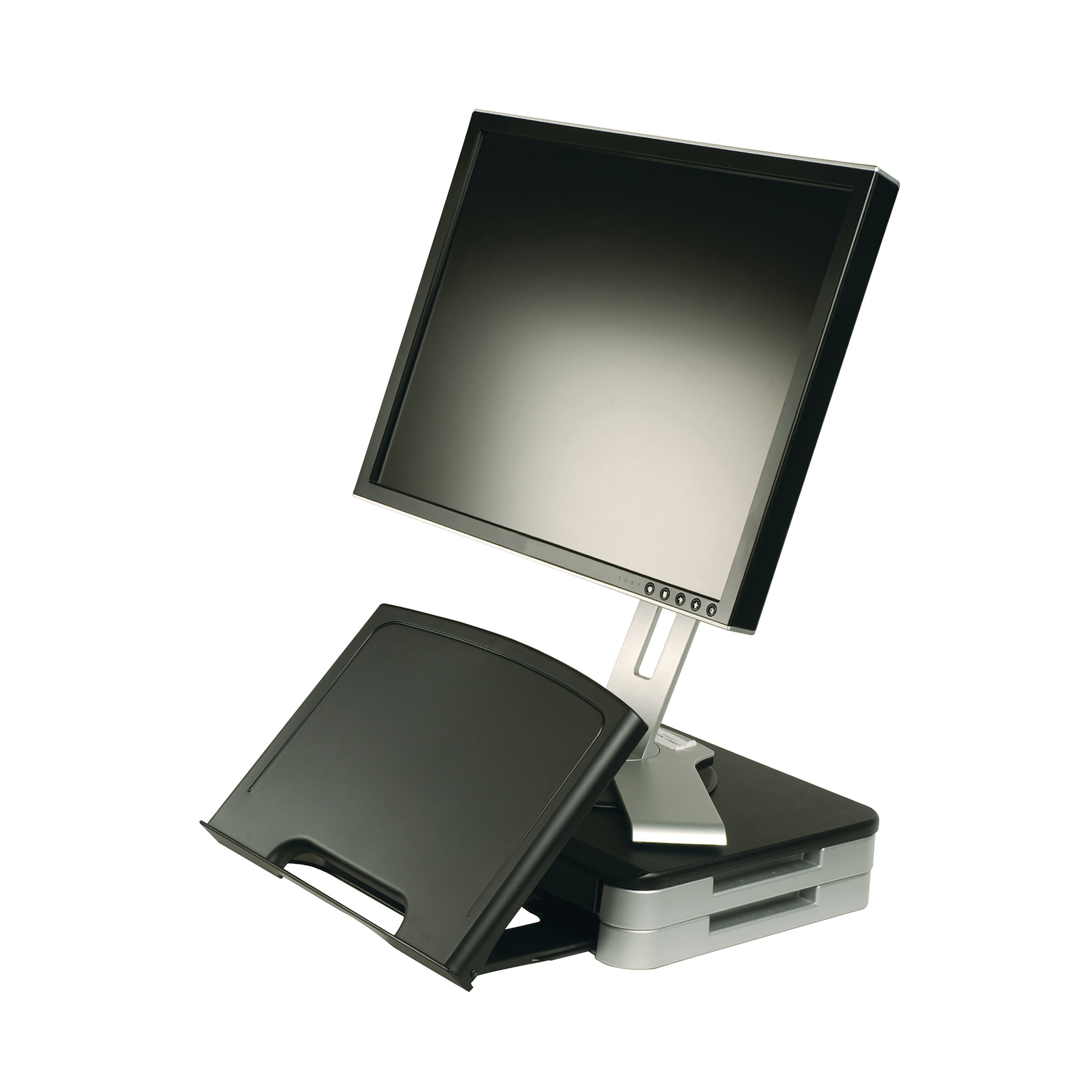 Monitor Mount Copyholder Q-Connect Monitor Stand with Built In Angled Copyholder Black KF10700