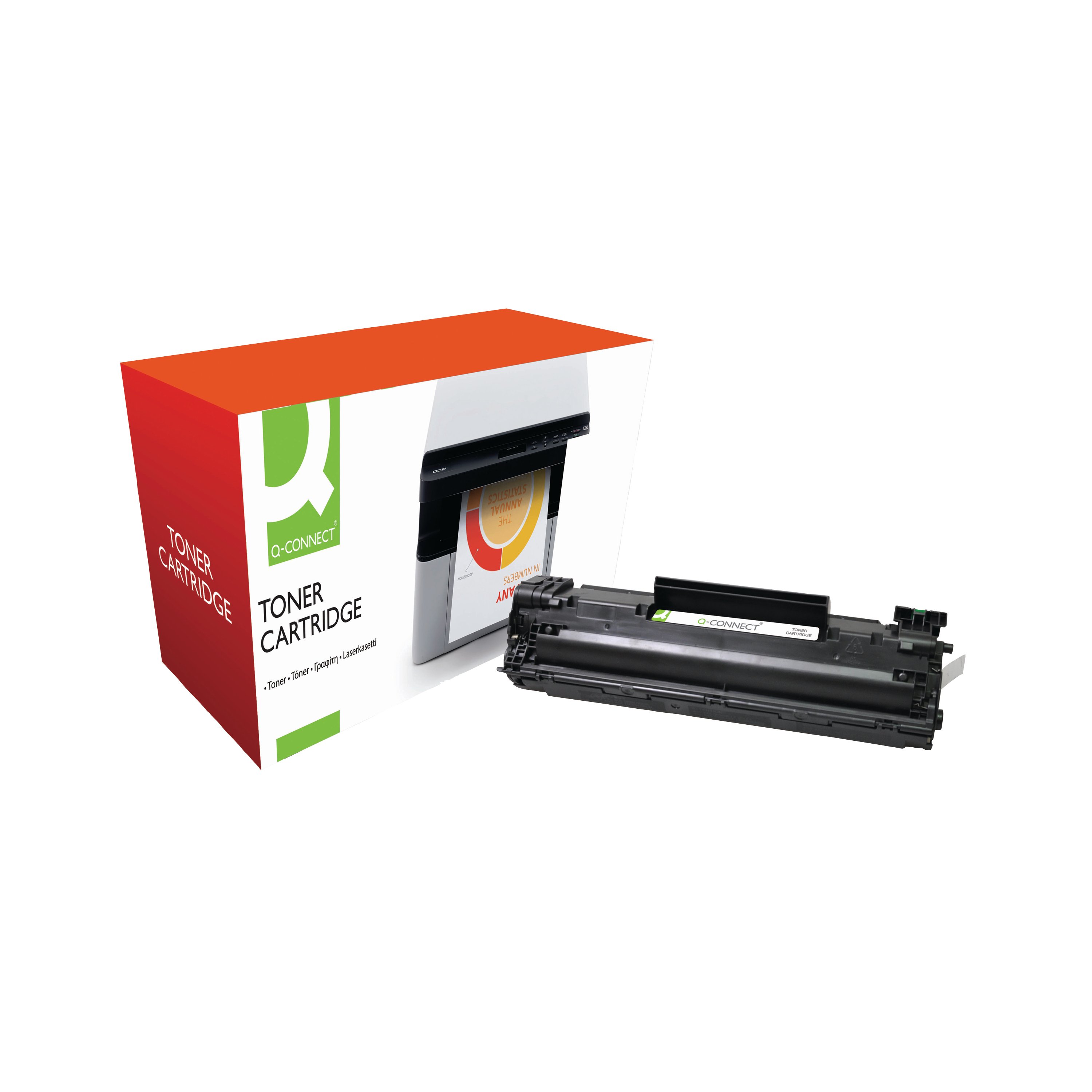 Image of Q-Connect Compatible Toner Cartridge Black For HP CB435A CB435A-COMP