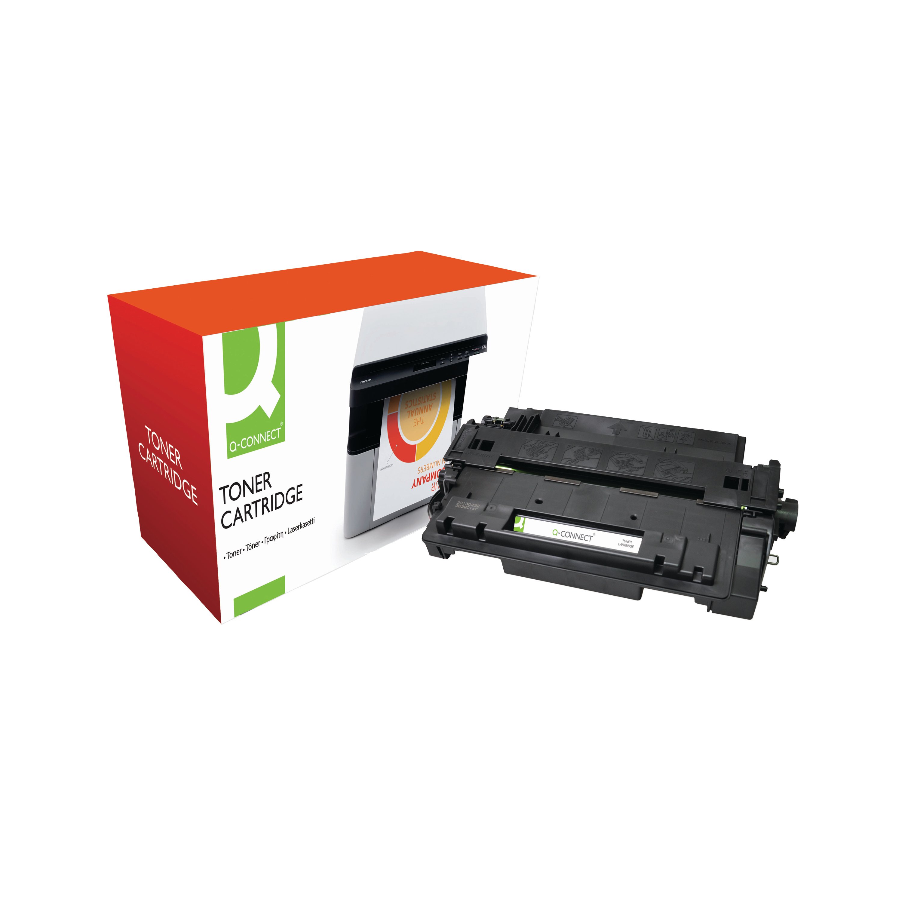 Image of Q-Connect Compatible Toner Cartridge Black For HP CE255A CE255A-COMP