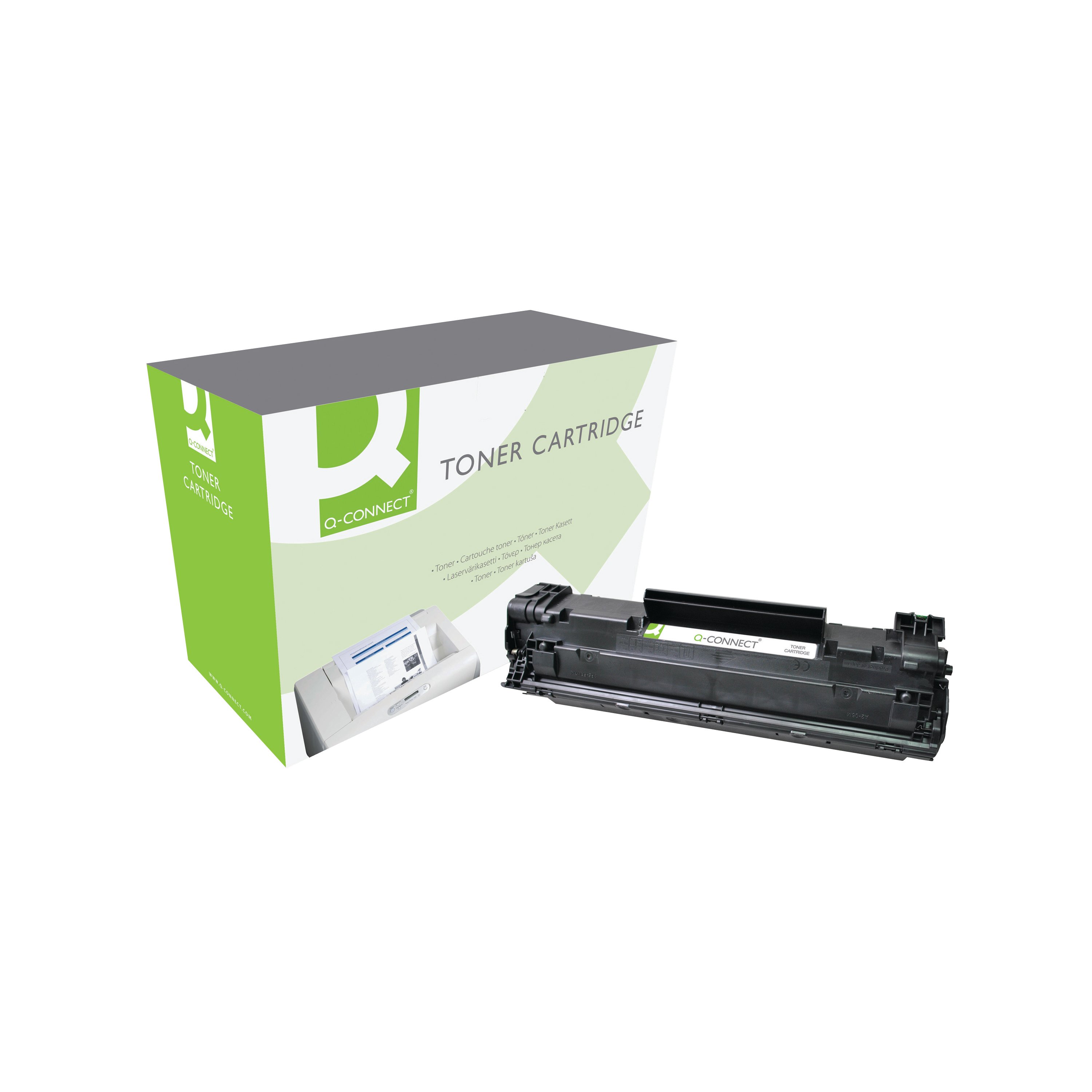 Image of Q-Connect Compatible Toner Cartridge Black For HP CE285A CE285A-COMP