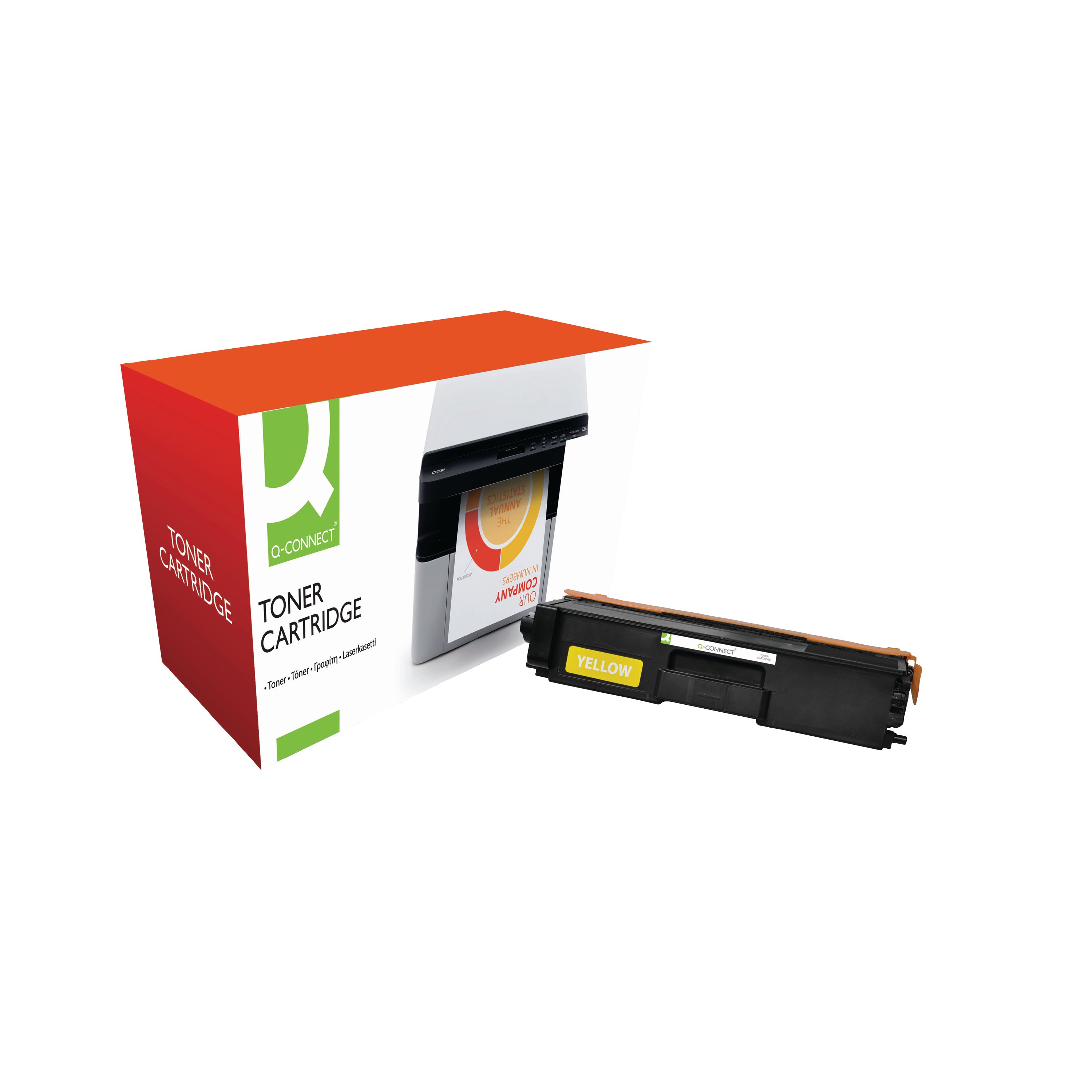 Image of Q-Connect Brother TN-321Y Compatible Toner Cartridge Yellow TN321Y-COMP