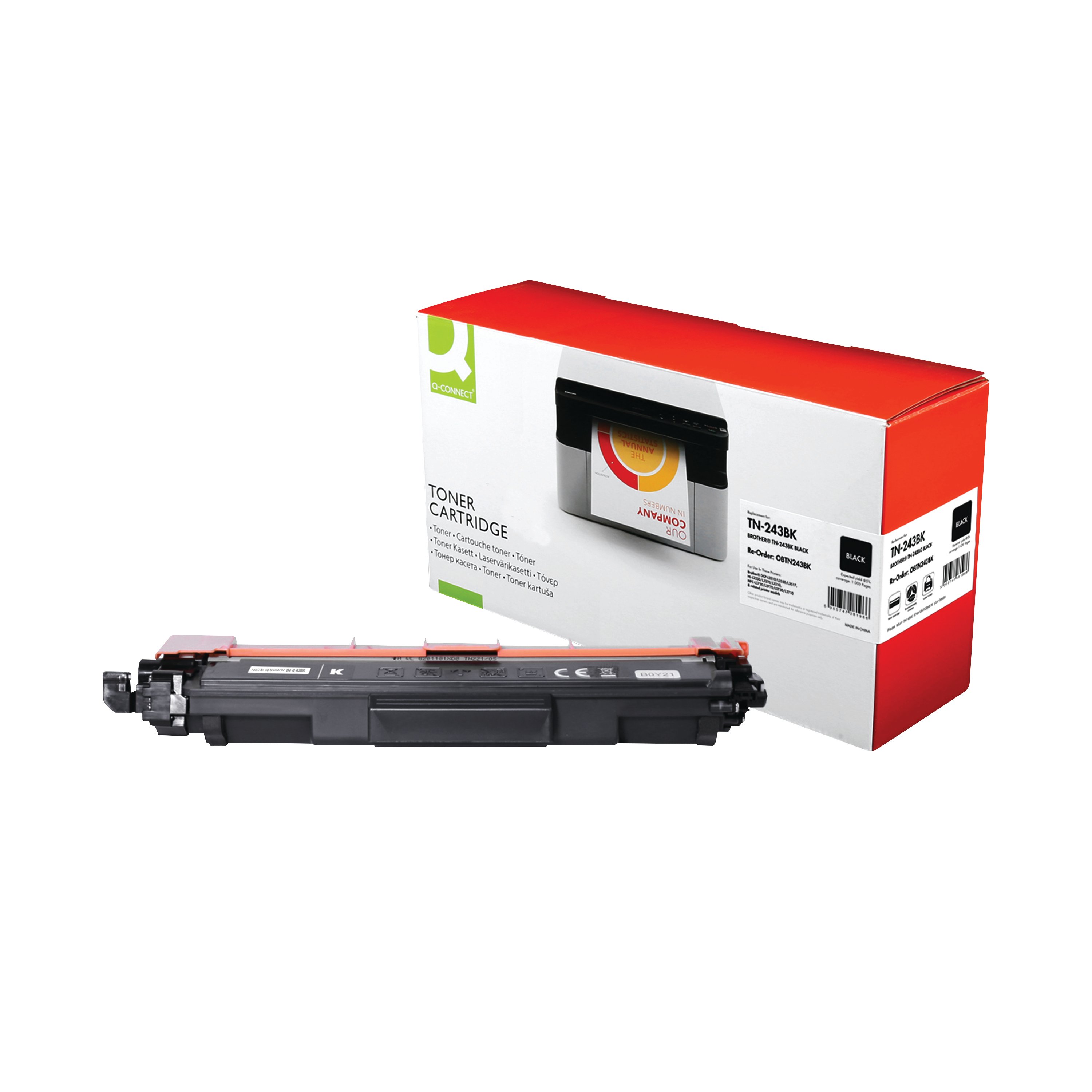 Image of Q-Connect Brother TN-243BK Compatible Toner Cartridge Black TN-243BK-COMP