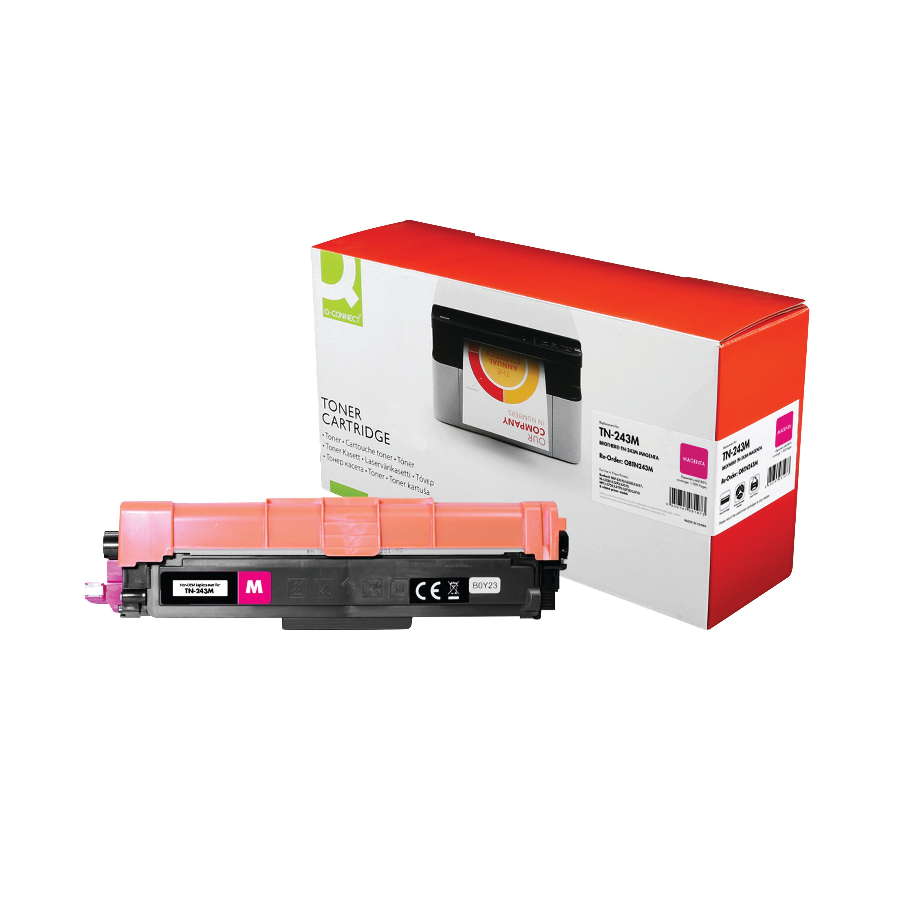 Image of Q-Connect Brother TN-243M Compatible Toner Cartridge Magenta TN-243M-COMP