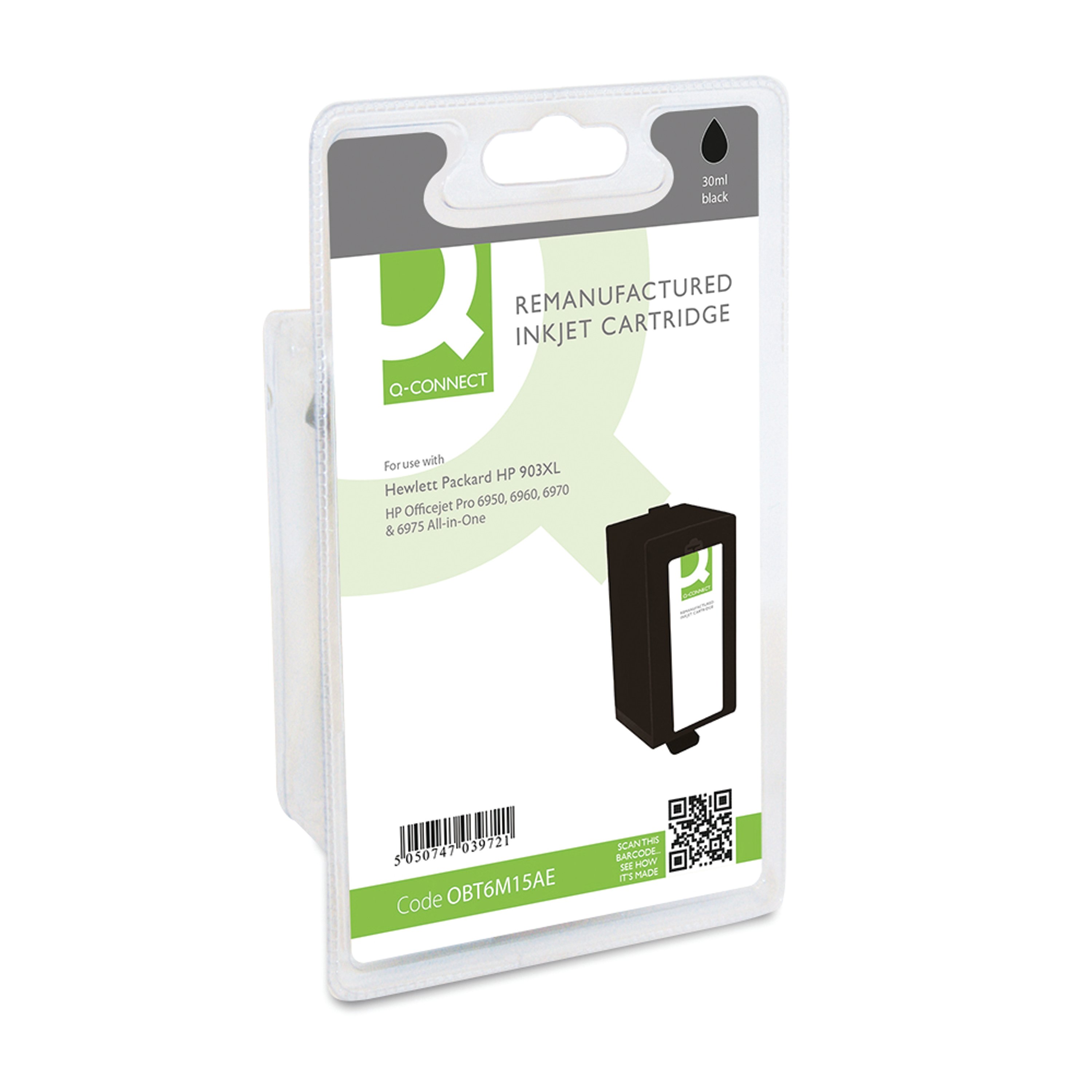 Image of Q-Connect Remanufactured Inkjet Cartridge Black For HP T6M15AE T6M15AE-COMP