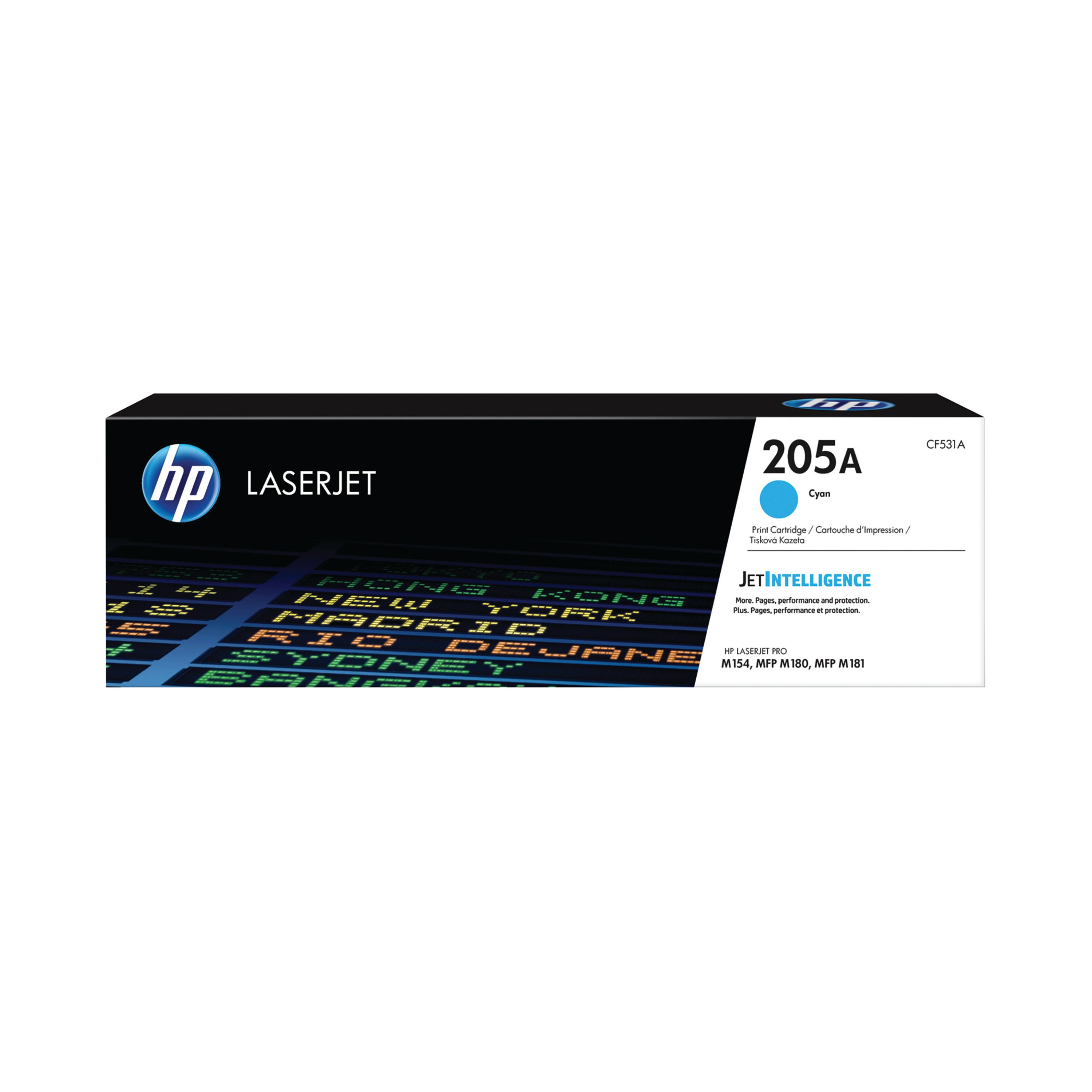 Image of HP 205A Original LaserJet Toner Cartridge Cyan CF531A