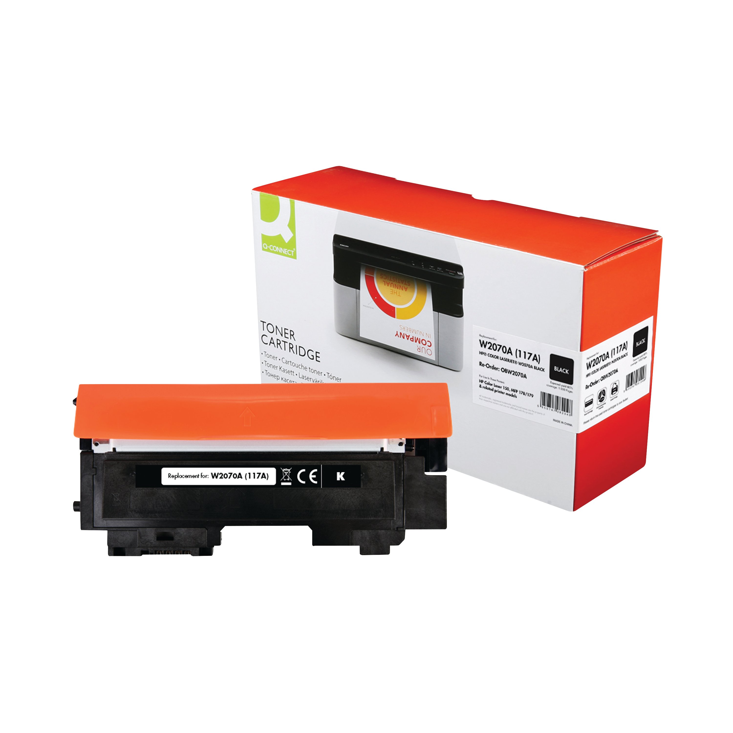 Image of Q-Connect Compatible Toner Cartridge Black For HP W2070A W2070A-COMP