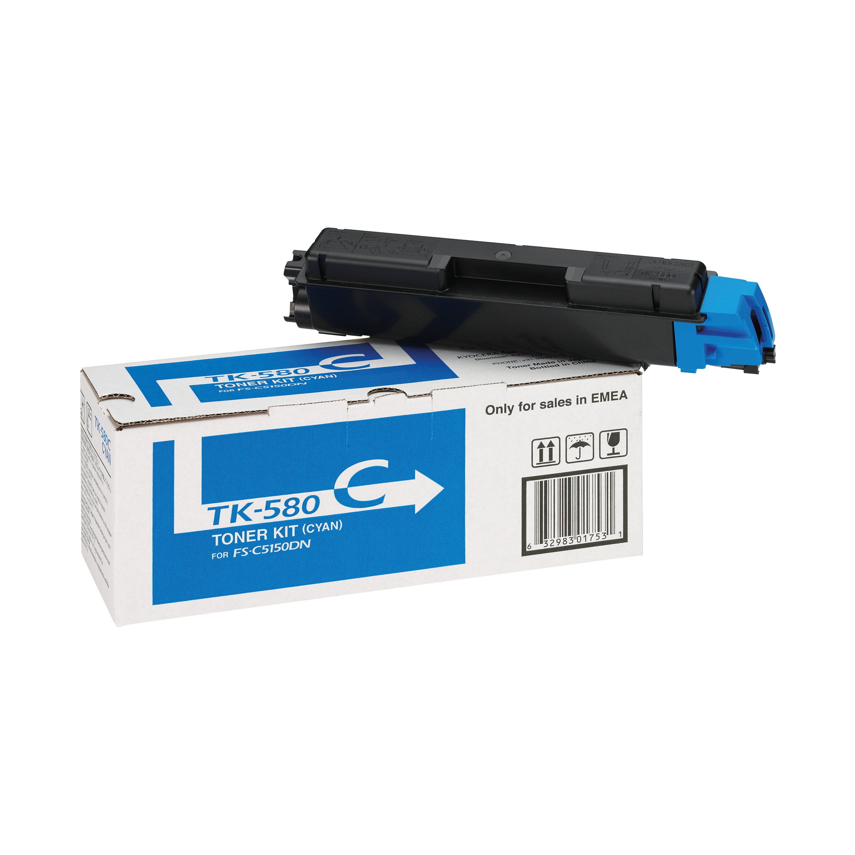 Image of Kyocera TK-580C Toner Cartridge Cyan 1T02KTCNL0