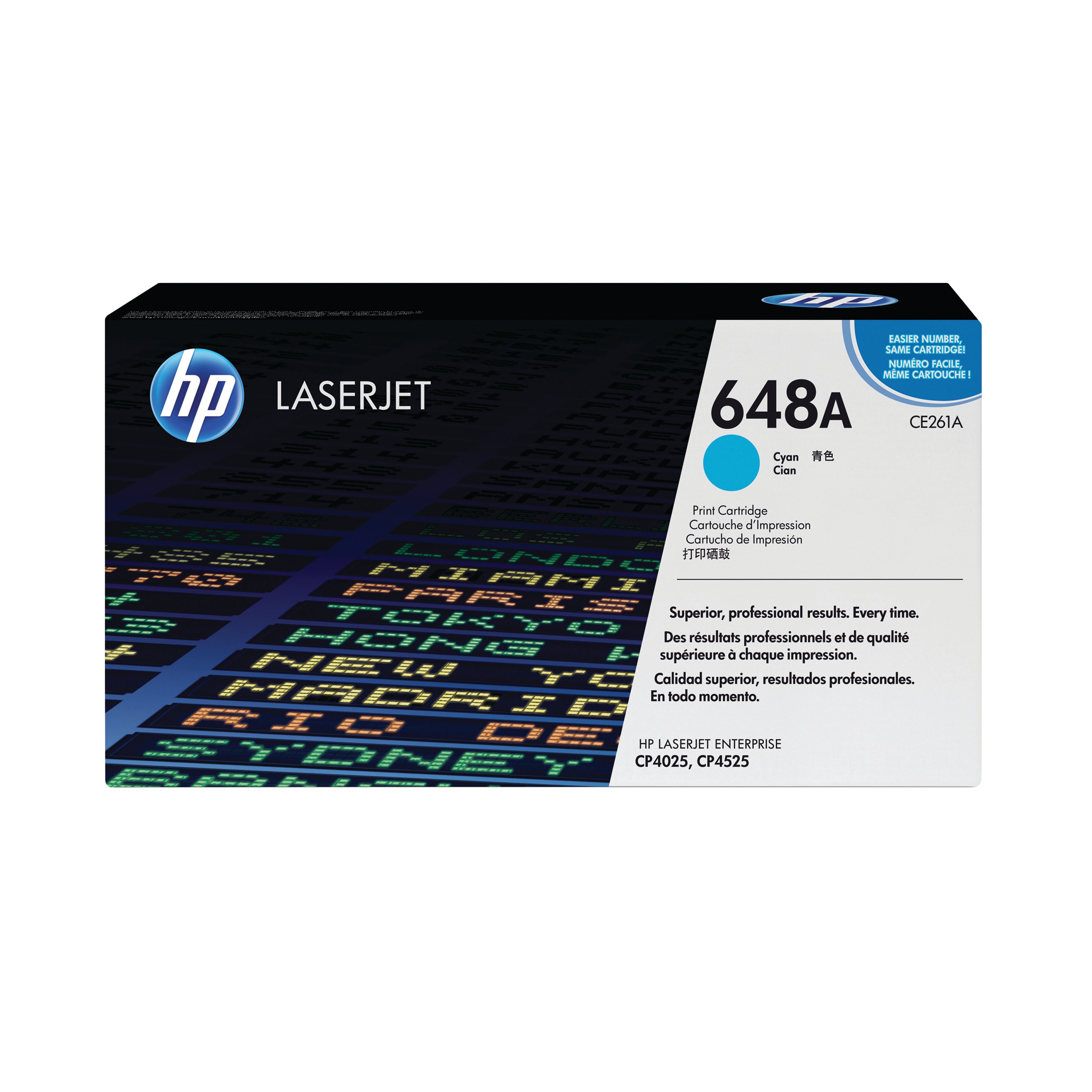 Image of HP 648A Original LaserJet Toner Cartridge Cyan CE261A