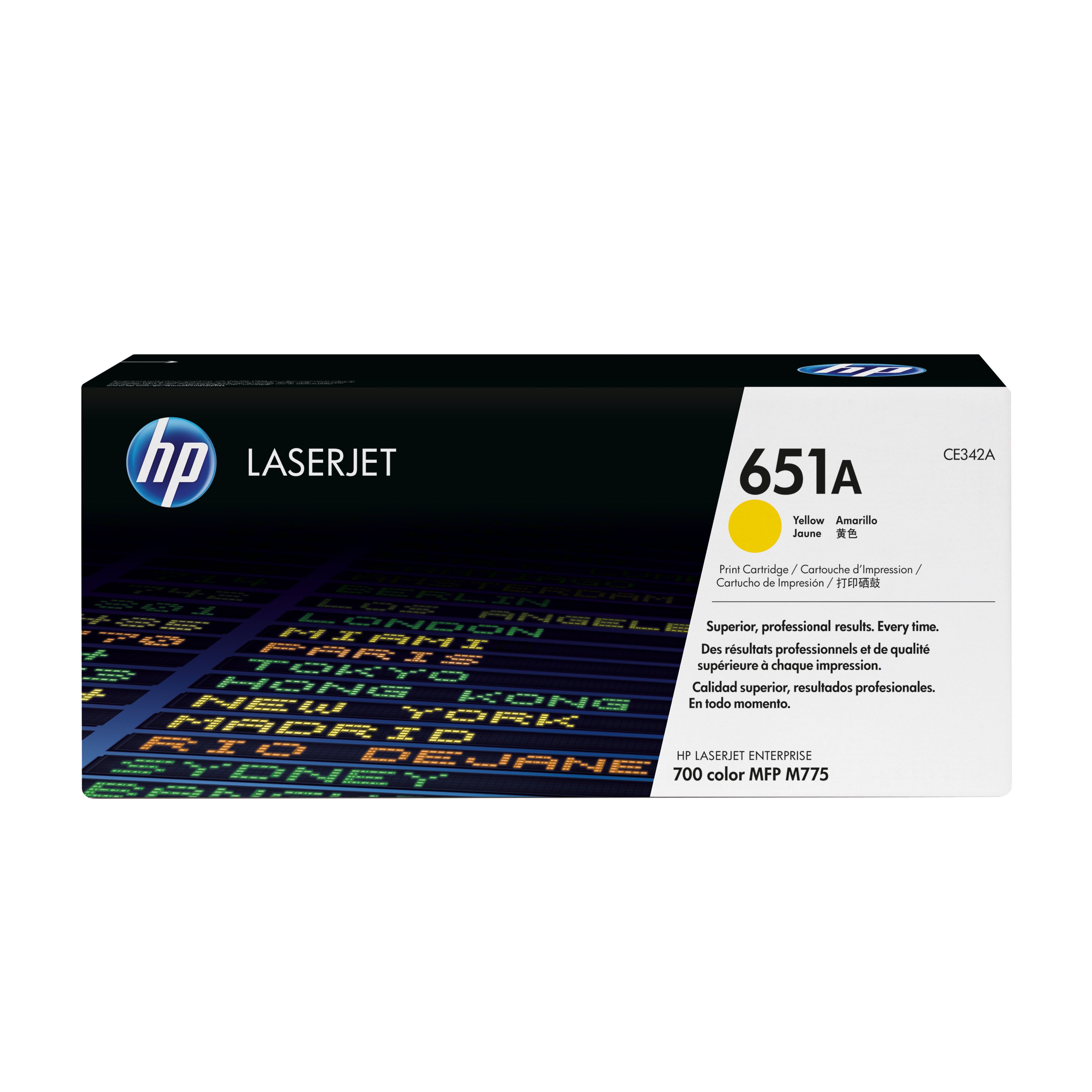 Image of HP 651A Original LaserJet Toner Cartridge Yellow CE342A