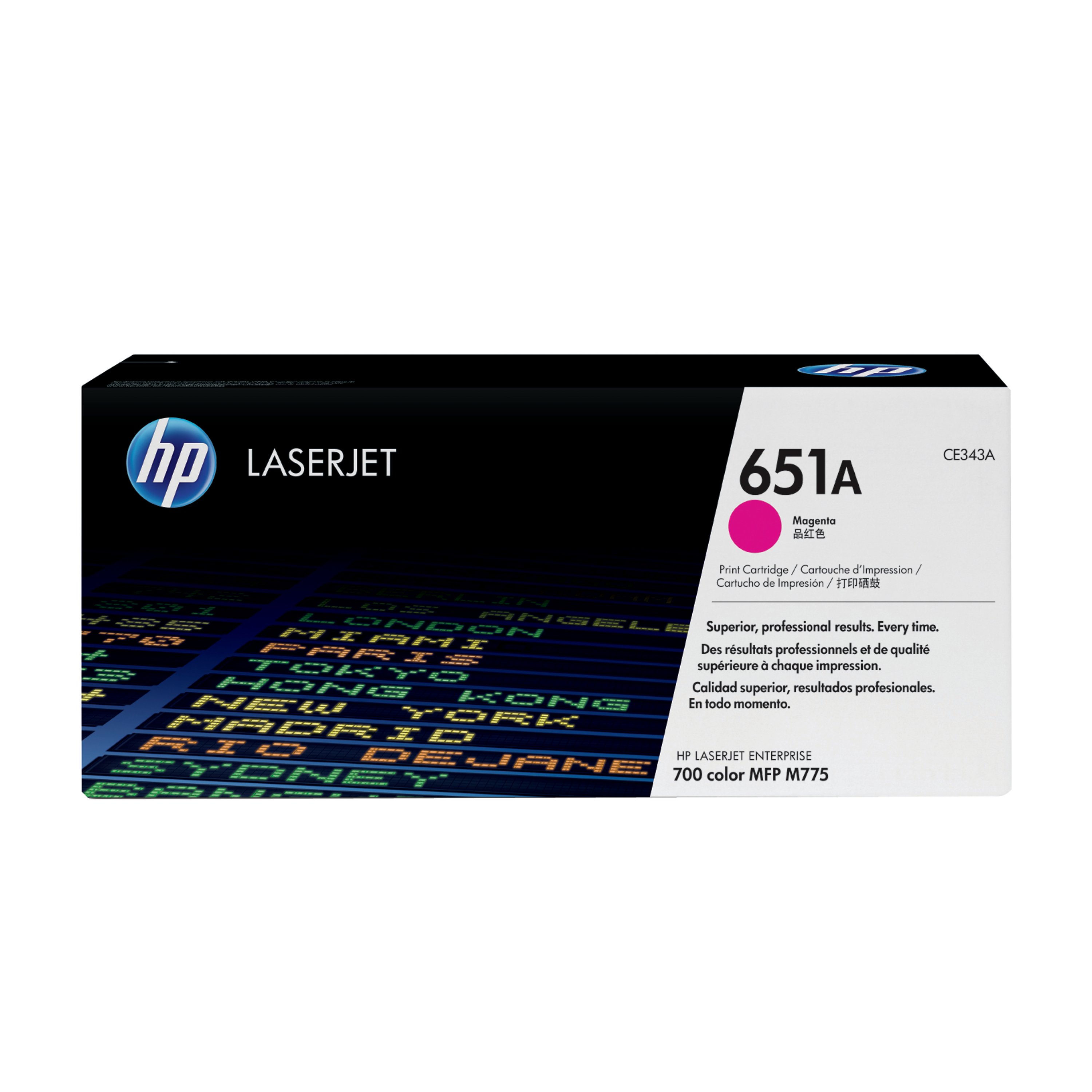 Image of HP 651A Original LaserJet Toner Cartridge Magenta CE343A