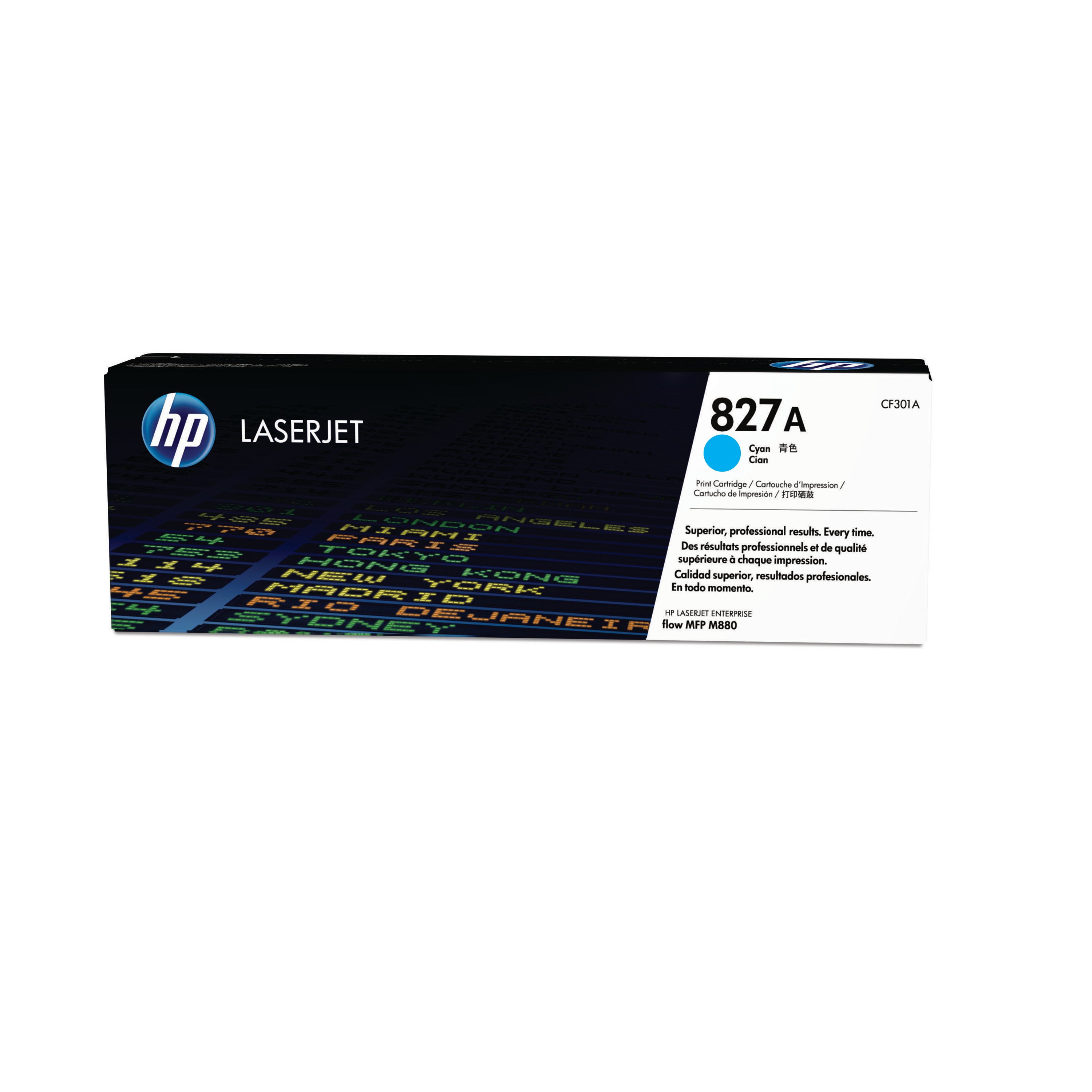 Image of HP 827A Original LaserJet Toner Cartridge Cyan CF301A