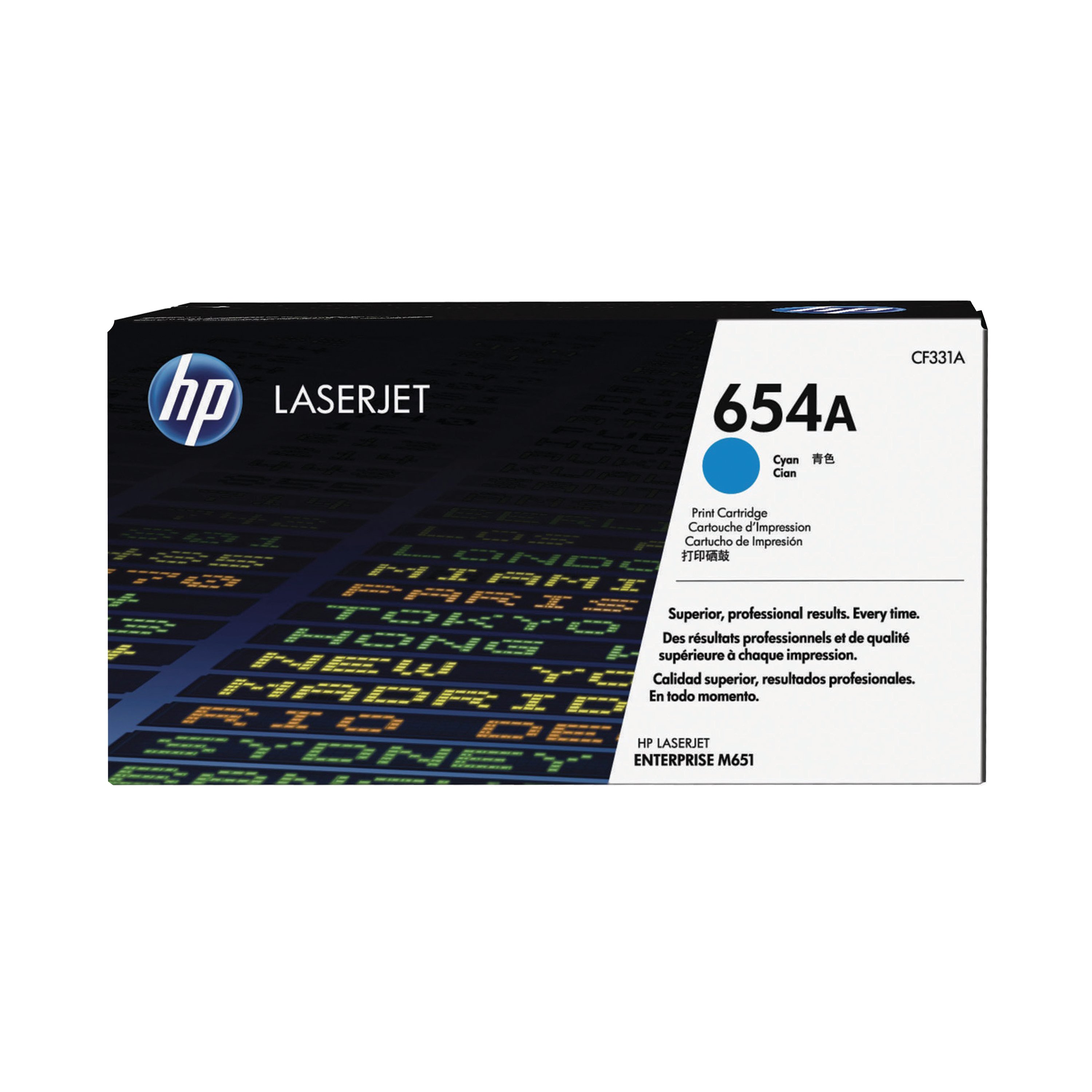 Image of HP 654A Original LaserJet Toner Cartridge Cyan CF331A