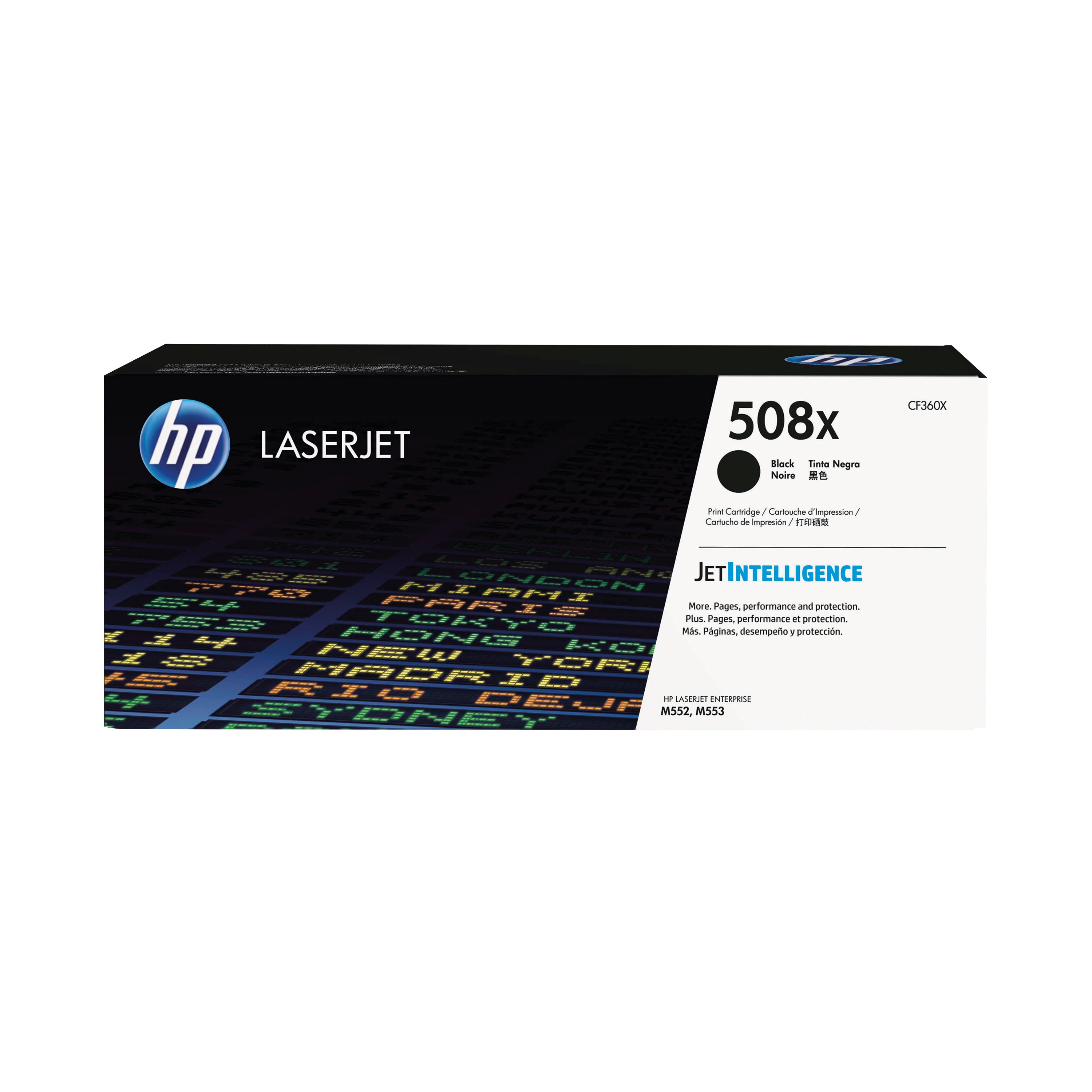 Image of HP 508X Original LaserJet Toner Cartridge High Yield Black CF360X