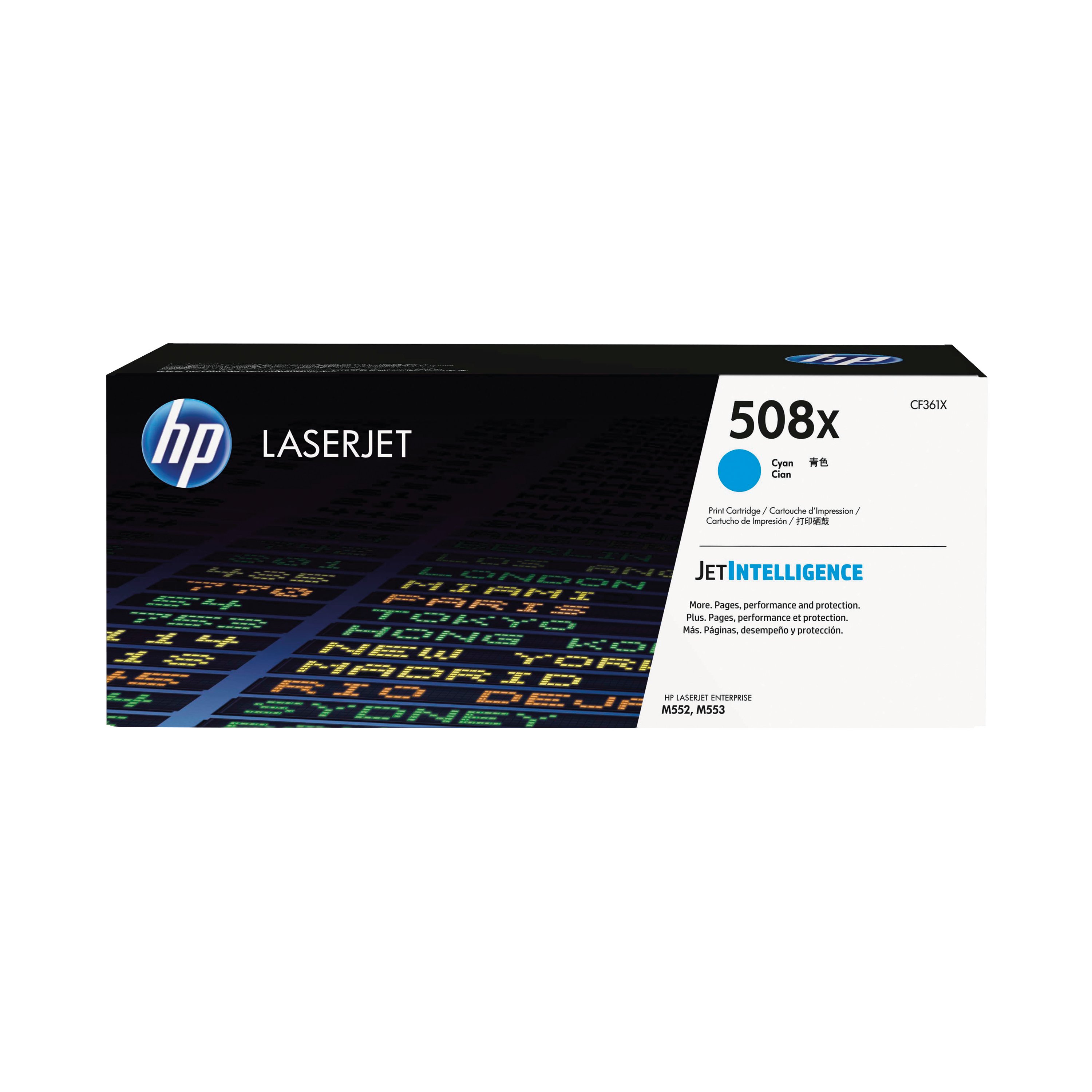 Image of HP 508X Original LaserJet Toner Cartridge High Yield Cyan CF361X