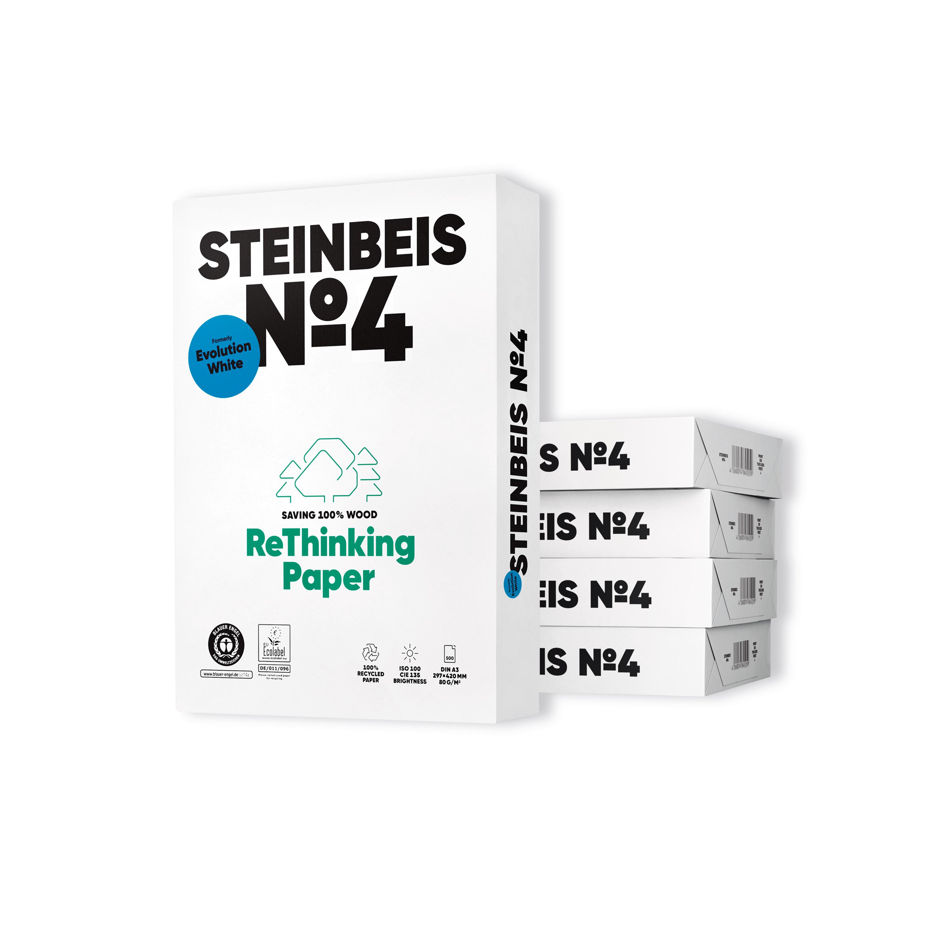 Image of Steinbeis No.4 Recycled Paper Brilliant White A3 80g (Pack of 2500) K1701555080B