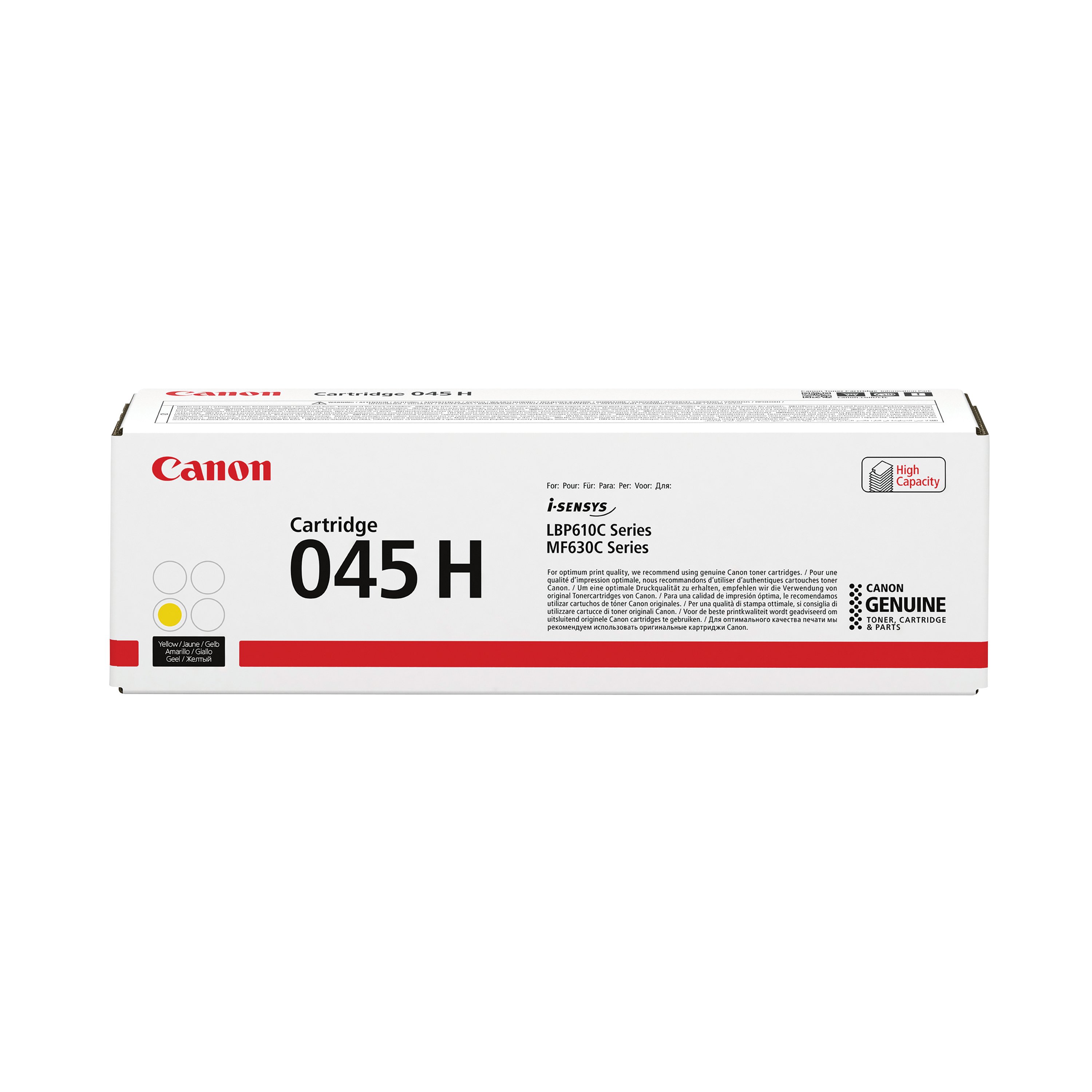 Image of Canon 045H Toner Cartridge High Yield Yellow 1243C002