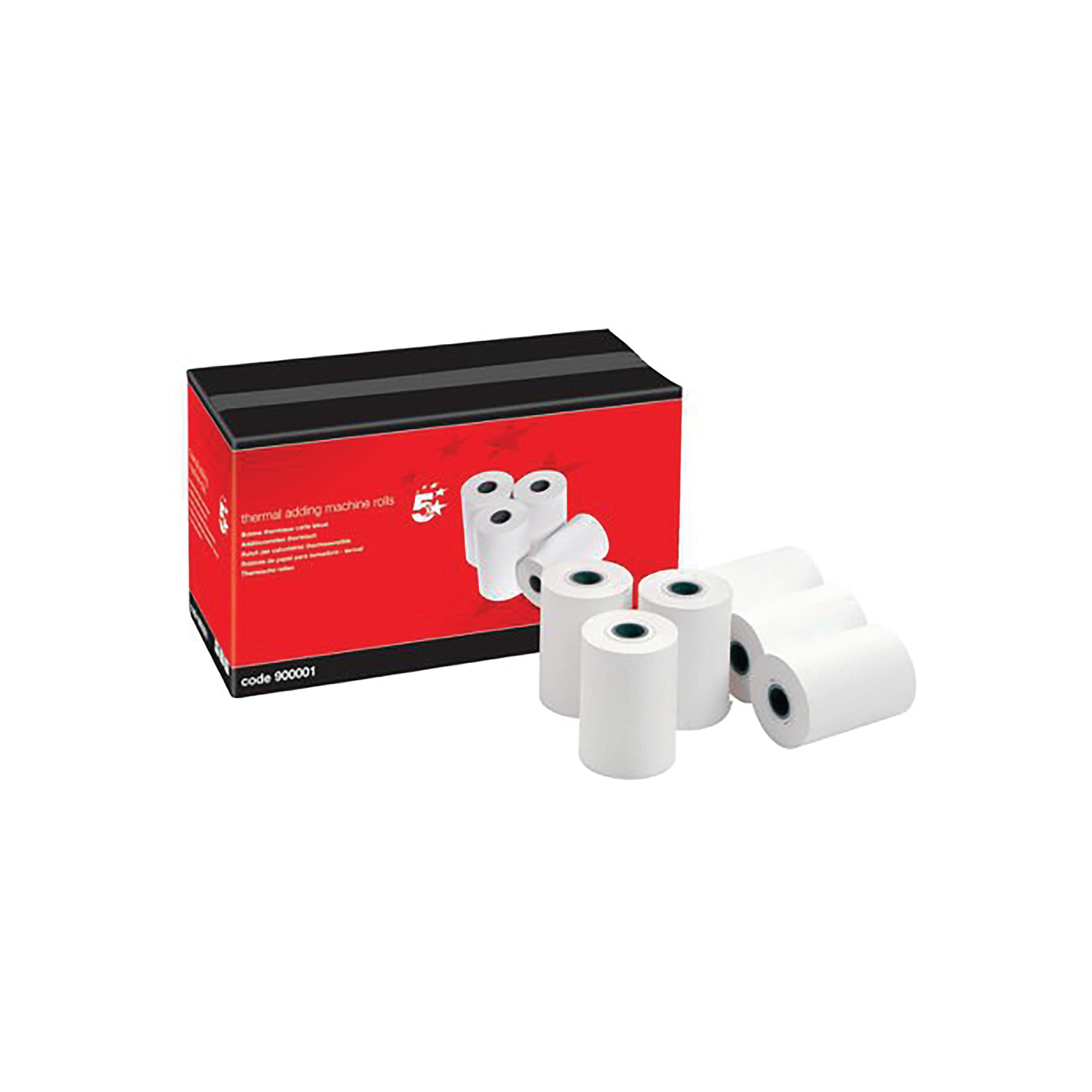 5 Star Thermal Printer Rolls 1-Ply 57x38x18m Pack of 20 900001