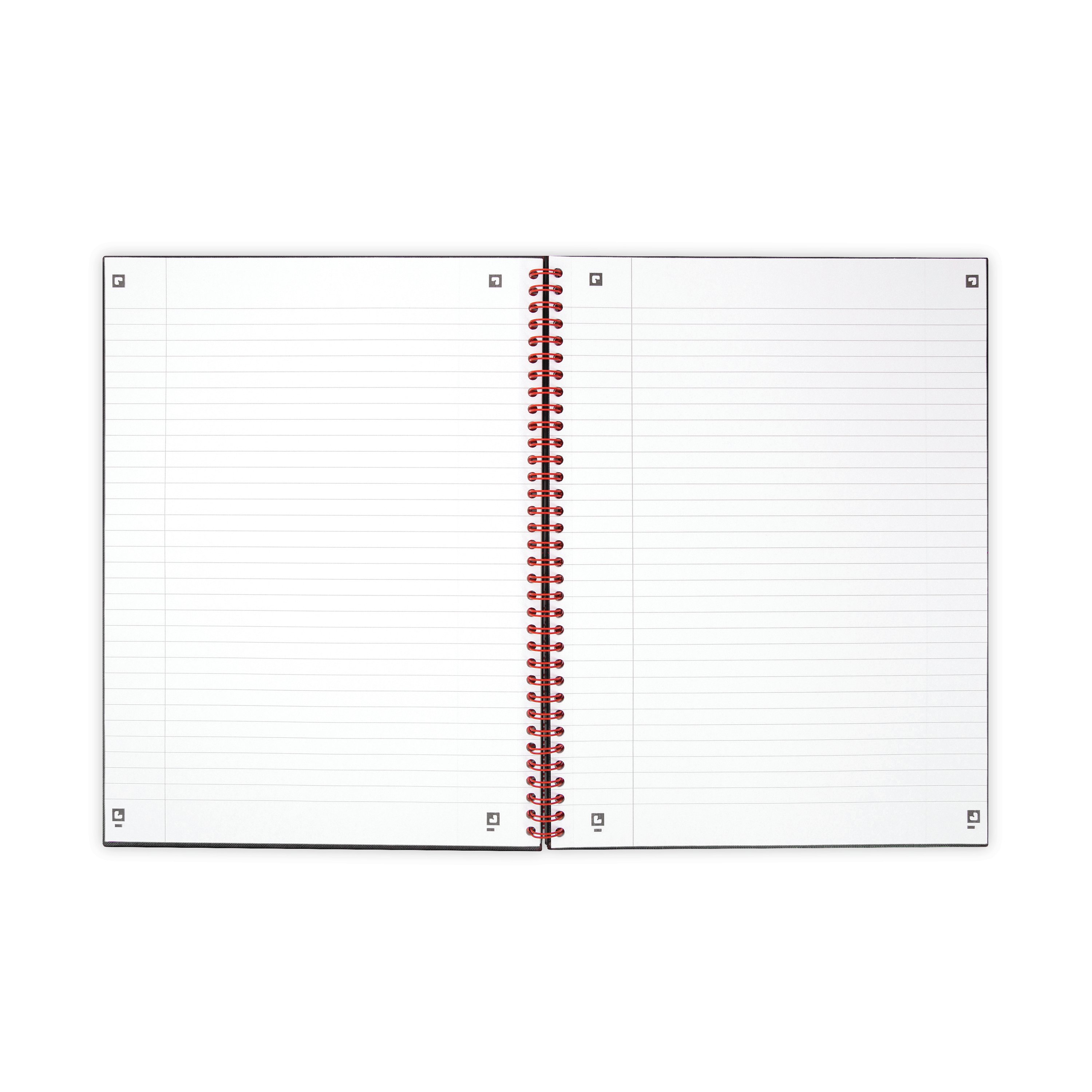 Smart Ruled Black n' Red Wirebound Smart Ruled Hardback Notebook 140 Pages A4 ...