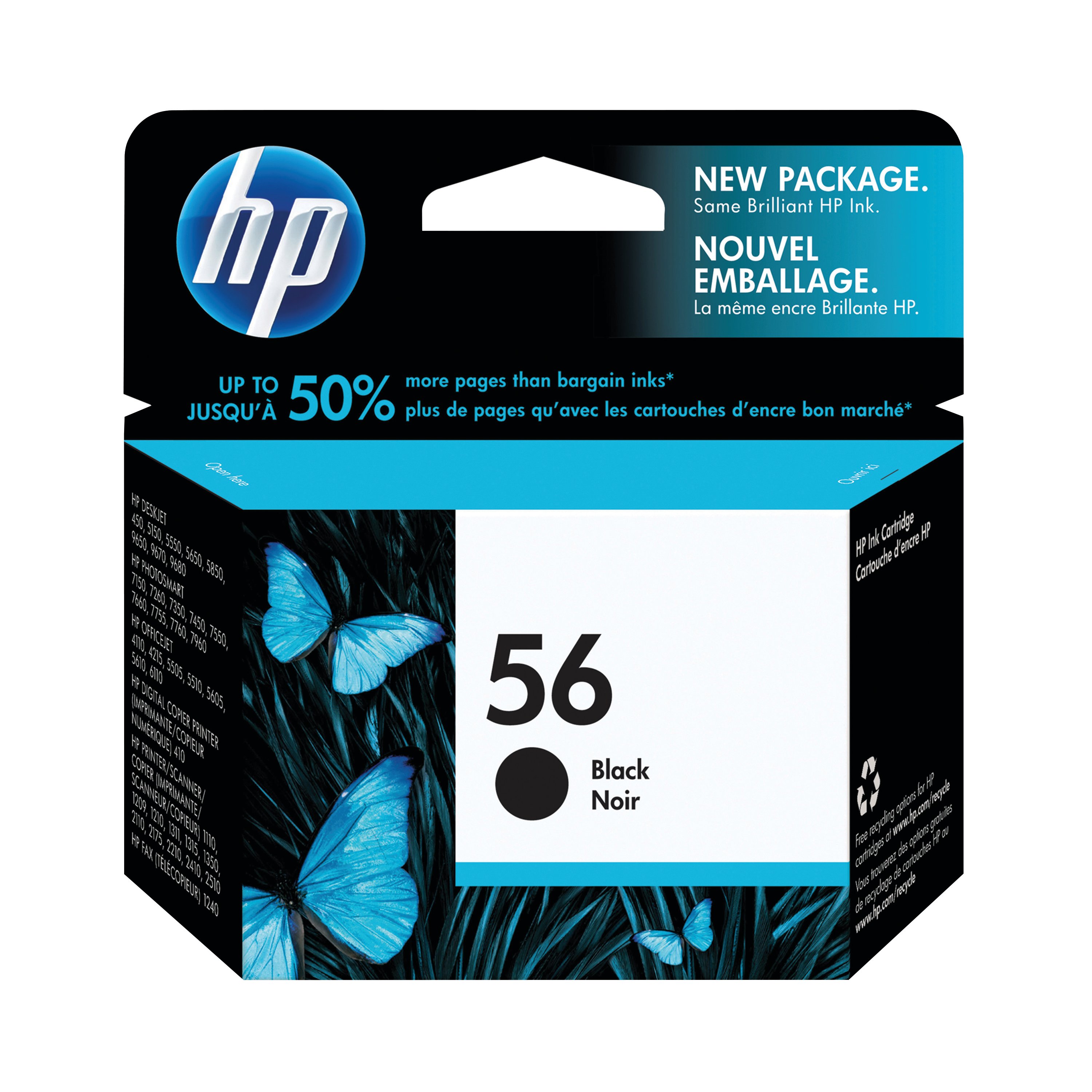 Image of HP 56 Original Ink Cartridge 19-ml Black C6656AE