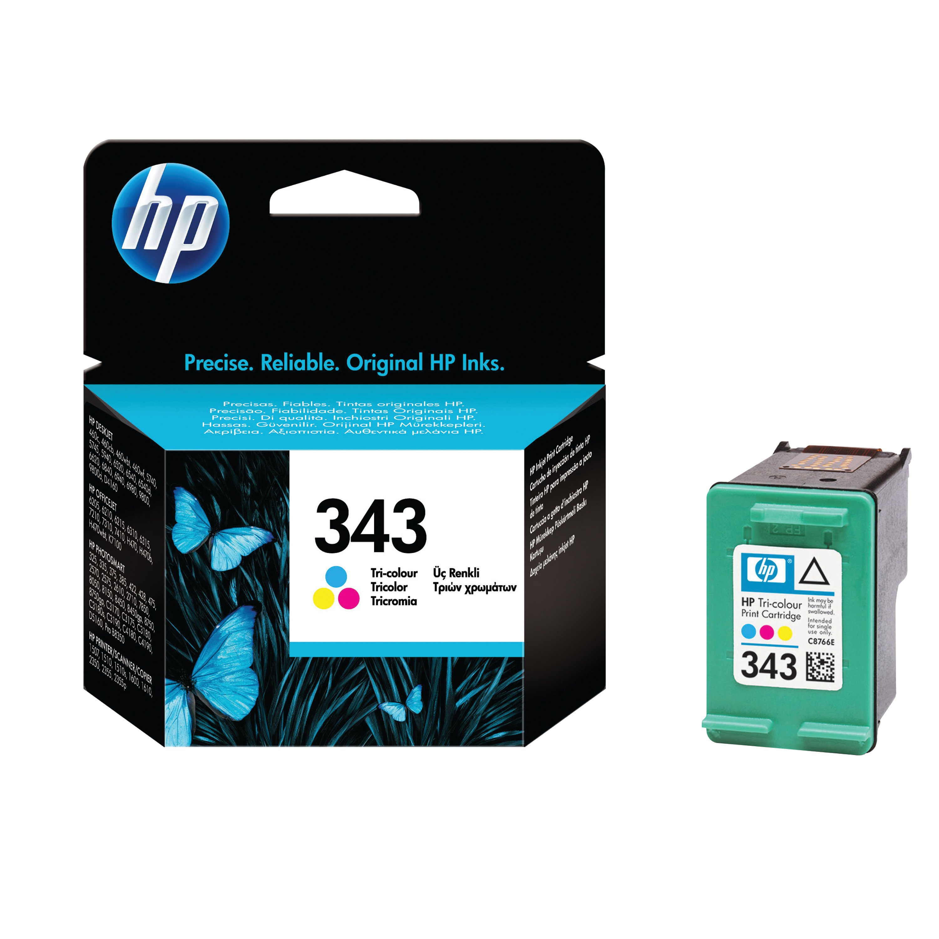 Image of HP 343 Original Ink Cartridge 7-ml Tri-color C8766EE