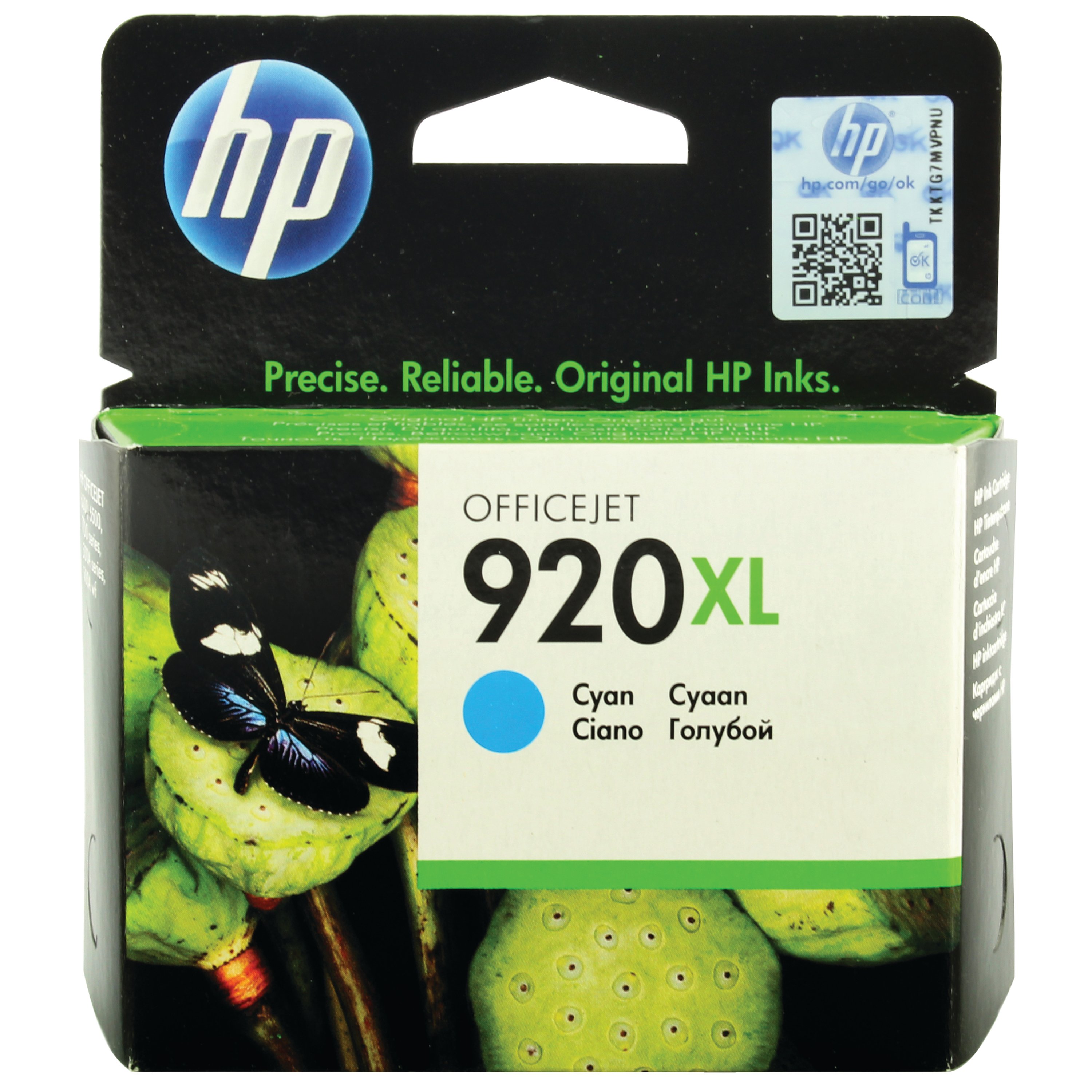 Image of HP 920XL Original Ink Cartridge High Yield Cyan CD972AE