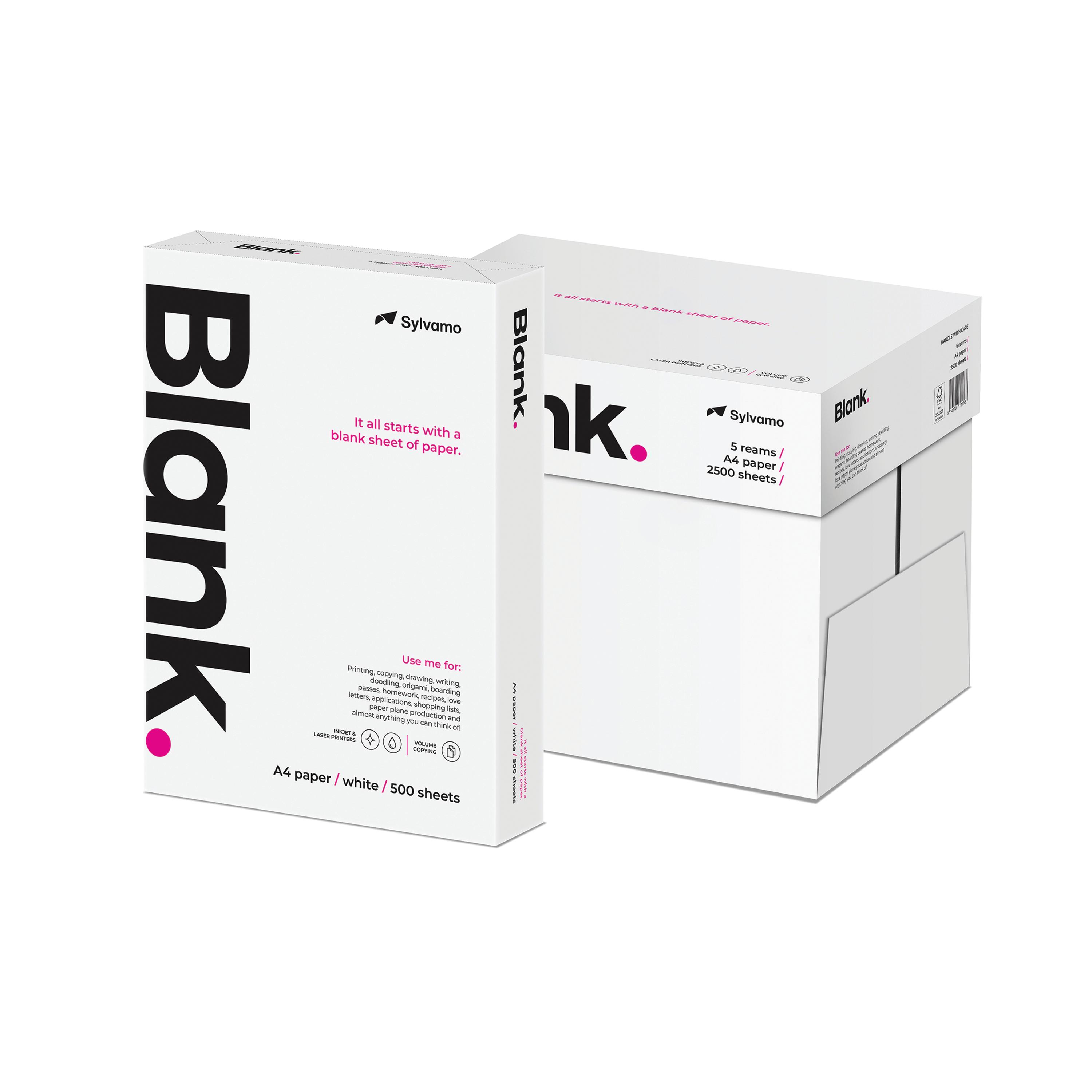 Image of Blank A4 White 70gsm Copier Paper 5 Reams 1 Box BLANK070X701DD