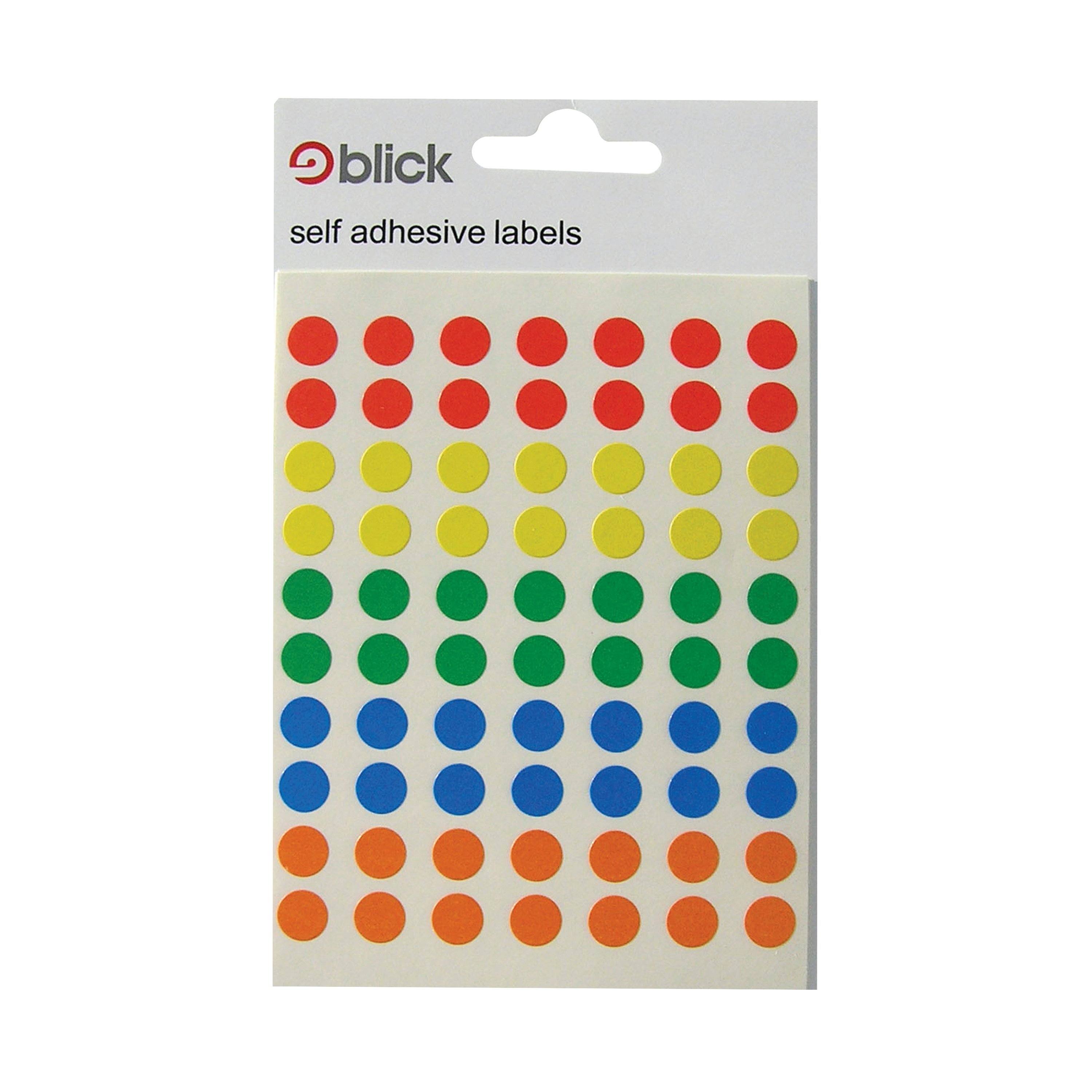 Blick Coloured Labels in Bags Round 8mm Dia 350 Per Bag Assorted (Pack ...