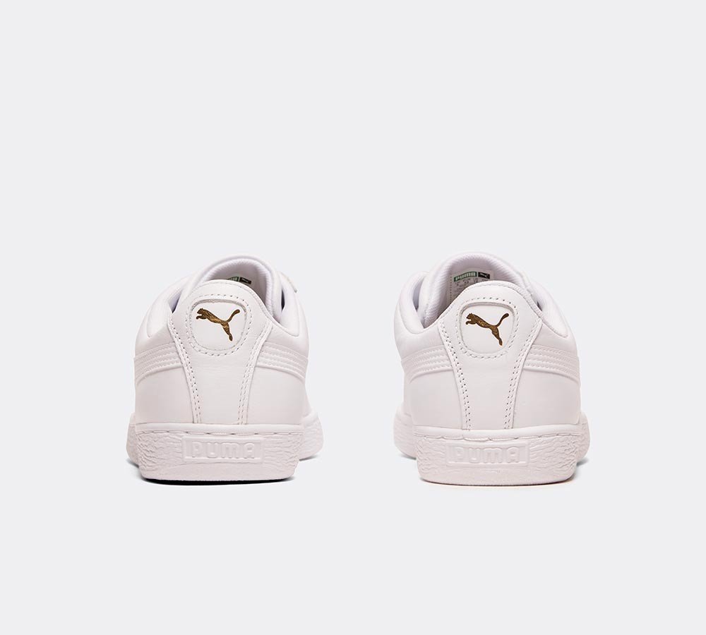 mens white puma basket trainers