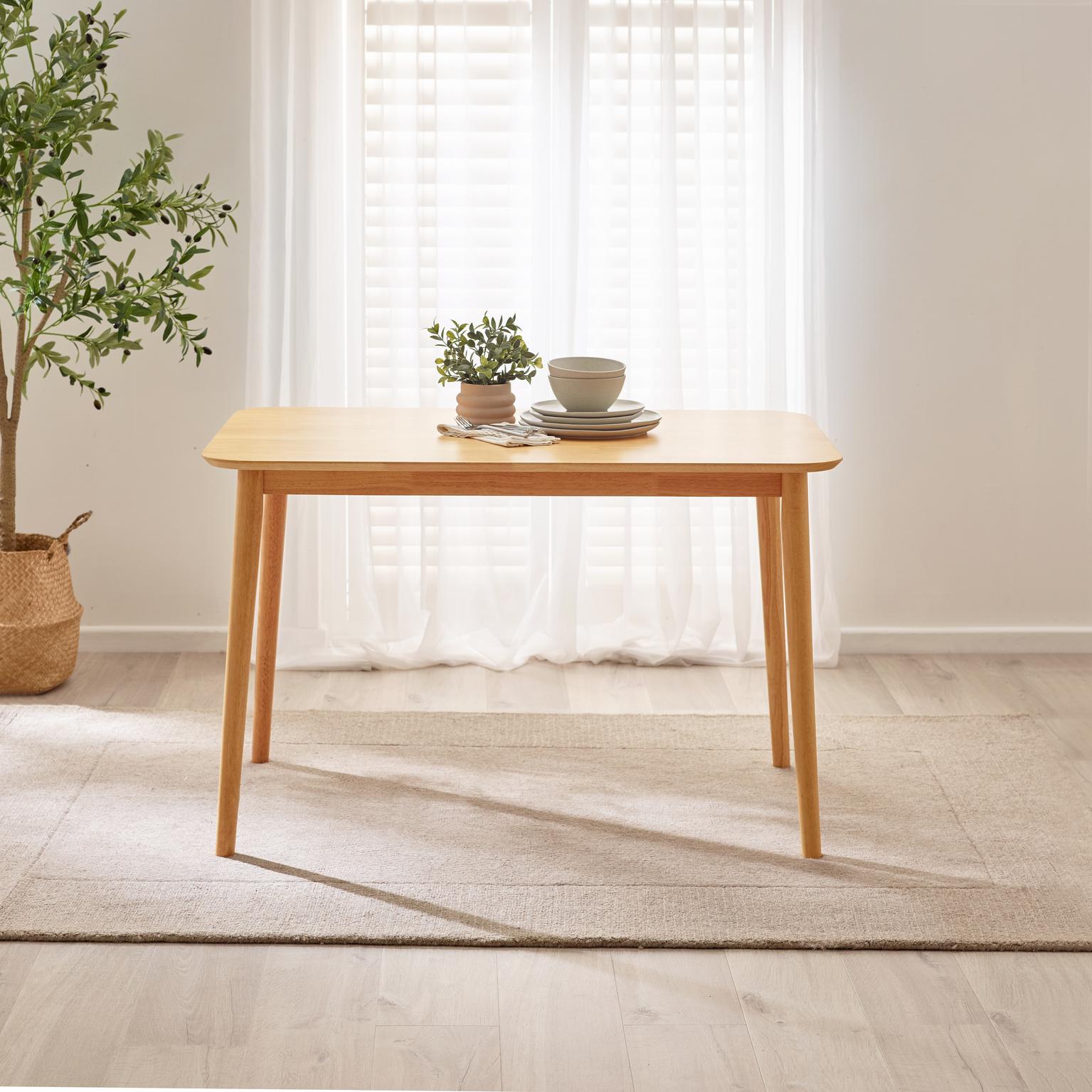 Lynton Small Wooden Rustic Dining Table & 2 Benches - Picture 5 of 26