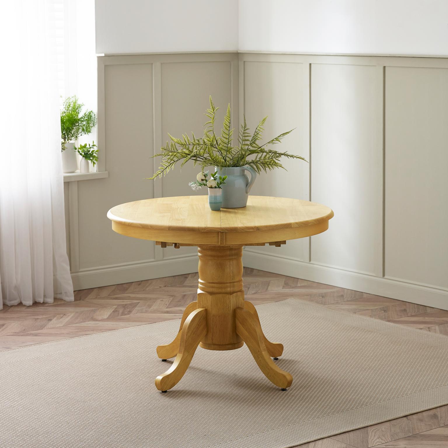 Padstow Wooden Extending Round Dining Table & 4 Millford Chairs - Picture 29 of 39