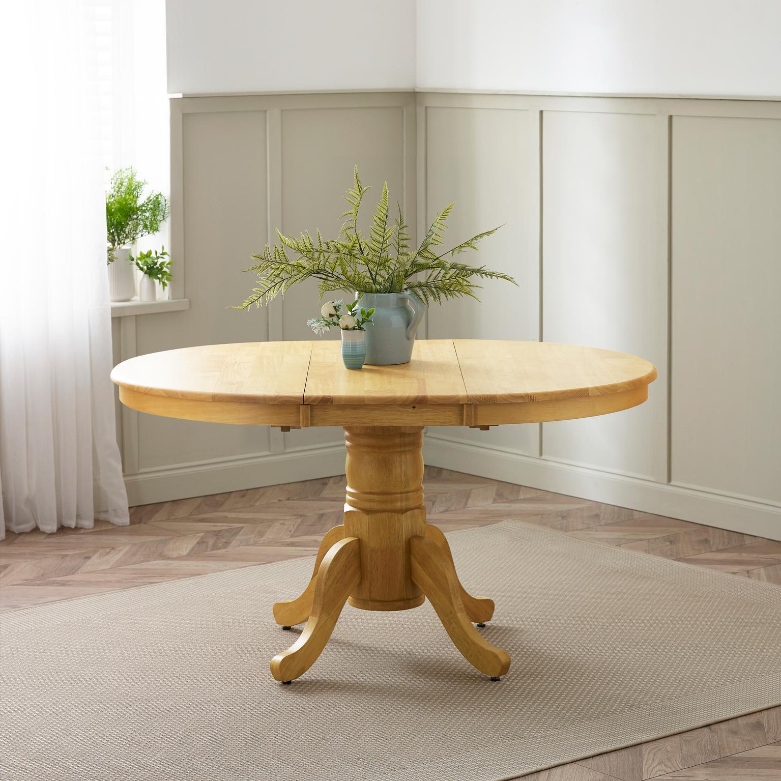 Padstow Wooden Extending Round Dining Table & 4 Millford Chairs - Picture 30 of 39
