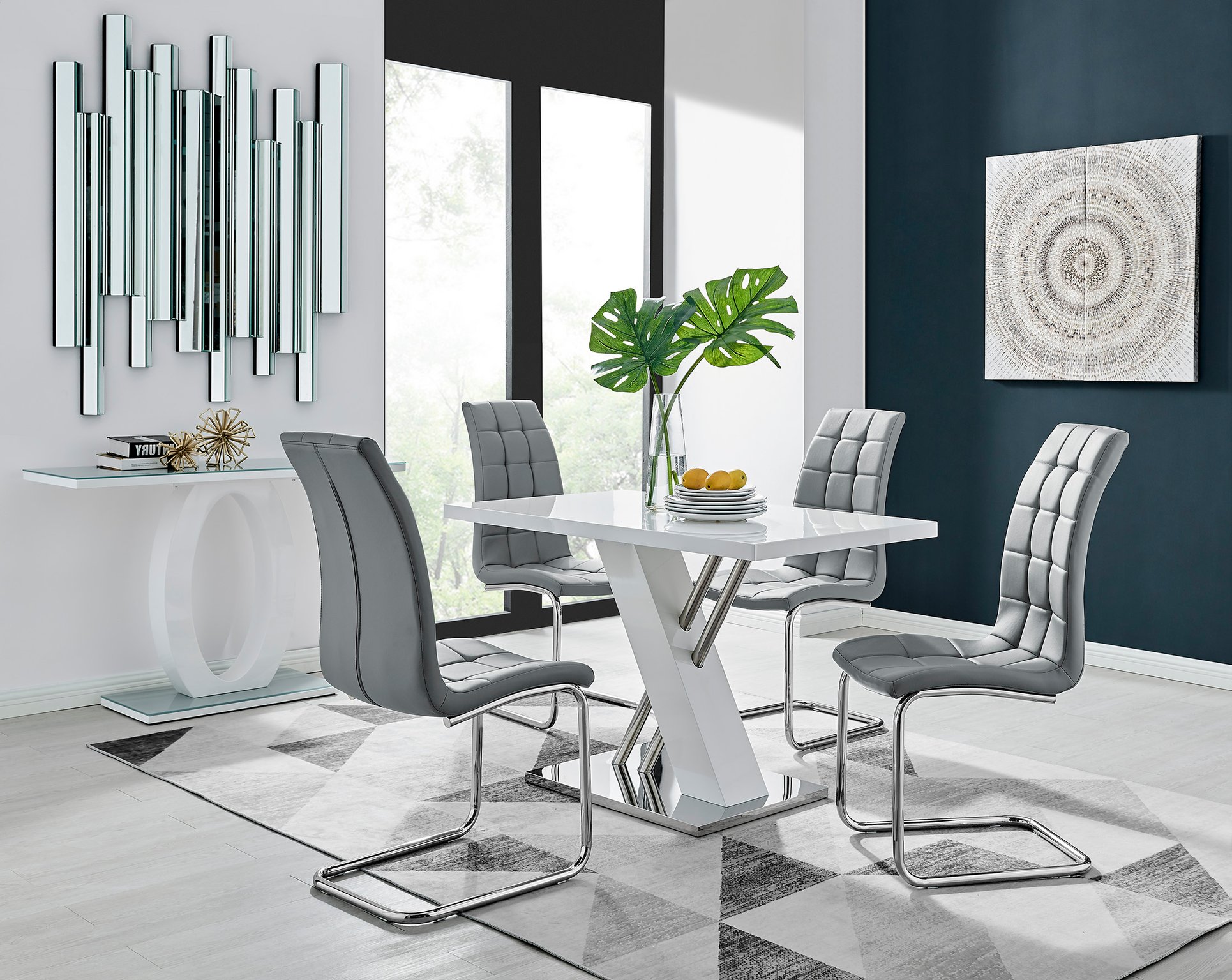 high gloss white dining chairs