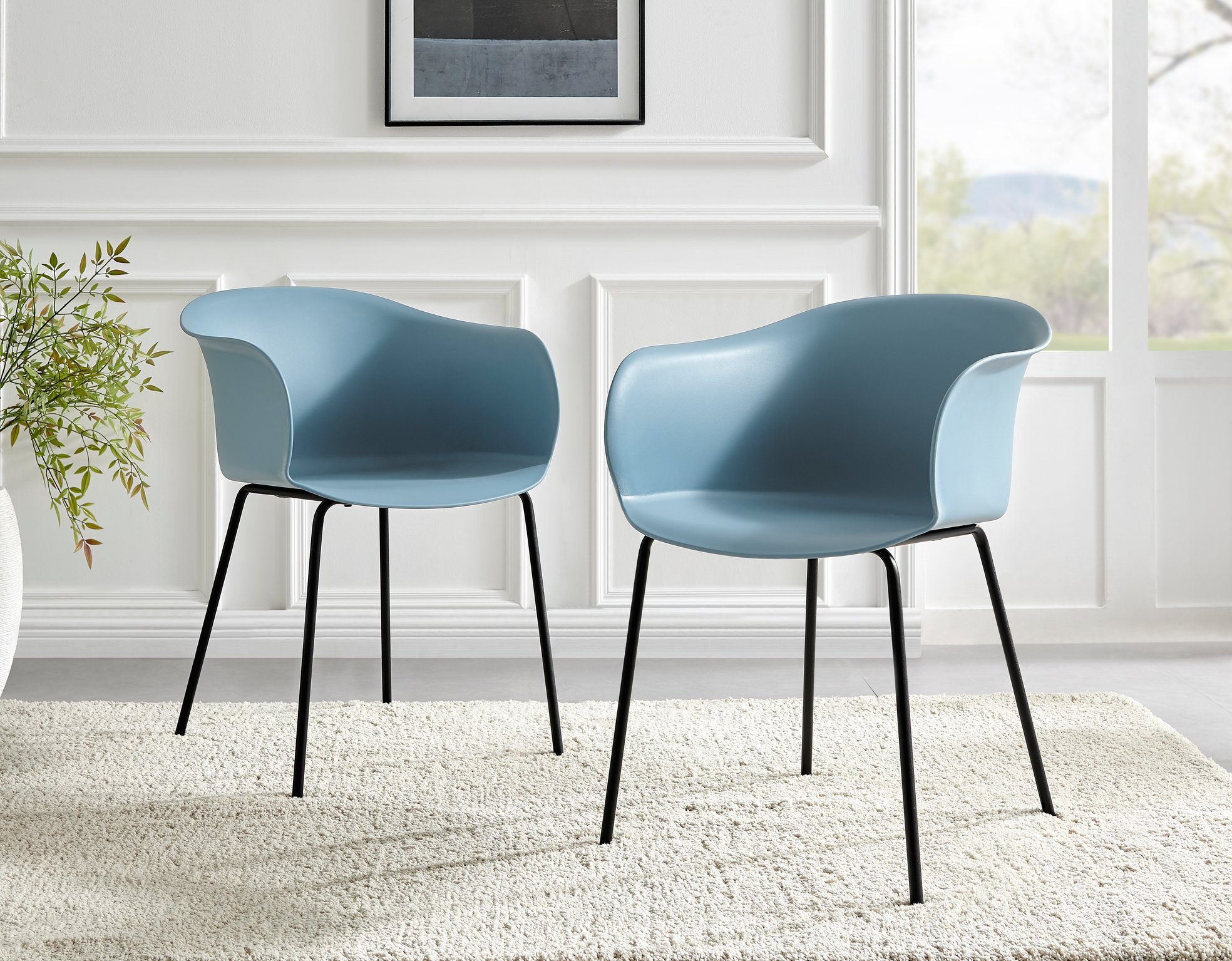 Koko 100cm Round Dining Table & 4 Harper Plastic Tub Dining Chairs Black Leg Sc - Picture 55 of 59