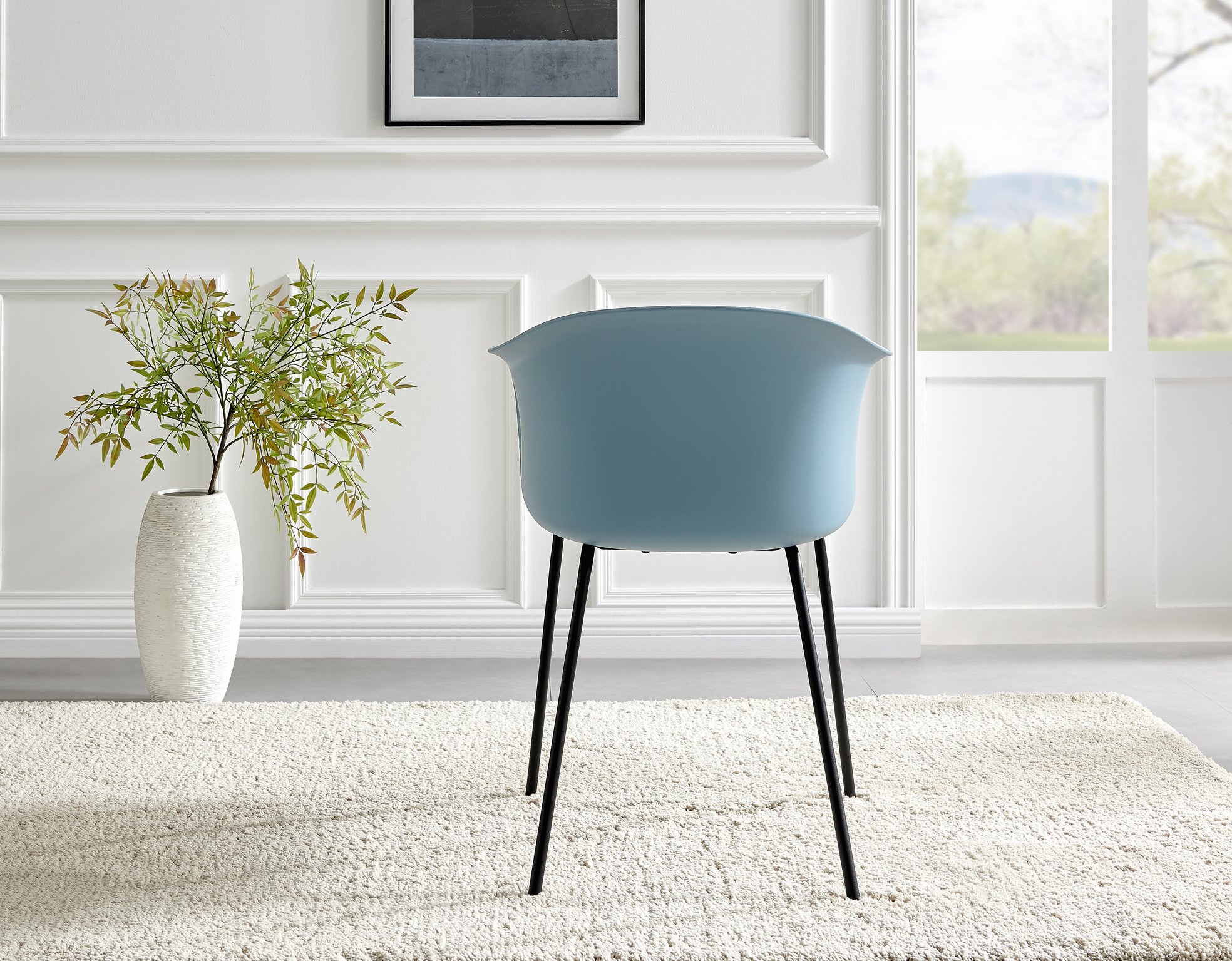 Koko 100cm Round Dining Table & 4 Harper Plastic Tub Dining Chairs Black Leg Sc - Picture 59 of 59