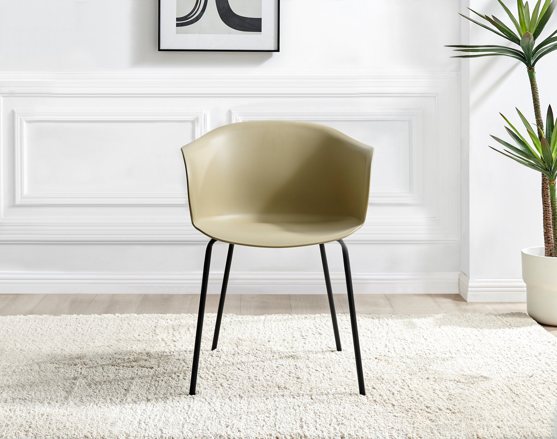 Koko 100cm Round Dining Table & 4 Harper Plastic Tub Dining Chairs Black Leg Sc - Picture 45 of 59