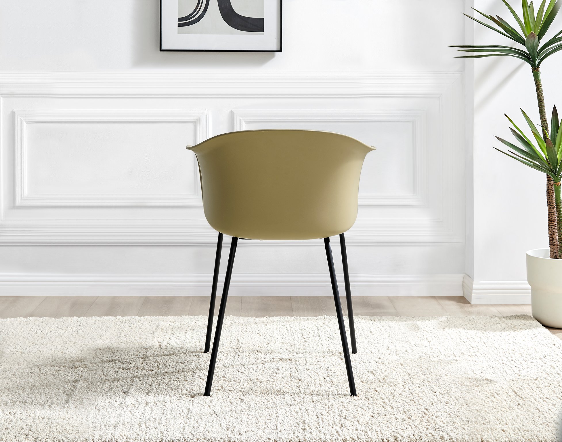 Koko 100cm Round Dining Table & 4 Harper Plastic Tub Dining Chairs Black Leg Sc - Picture 47 of 59