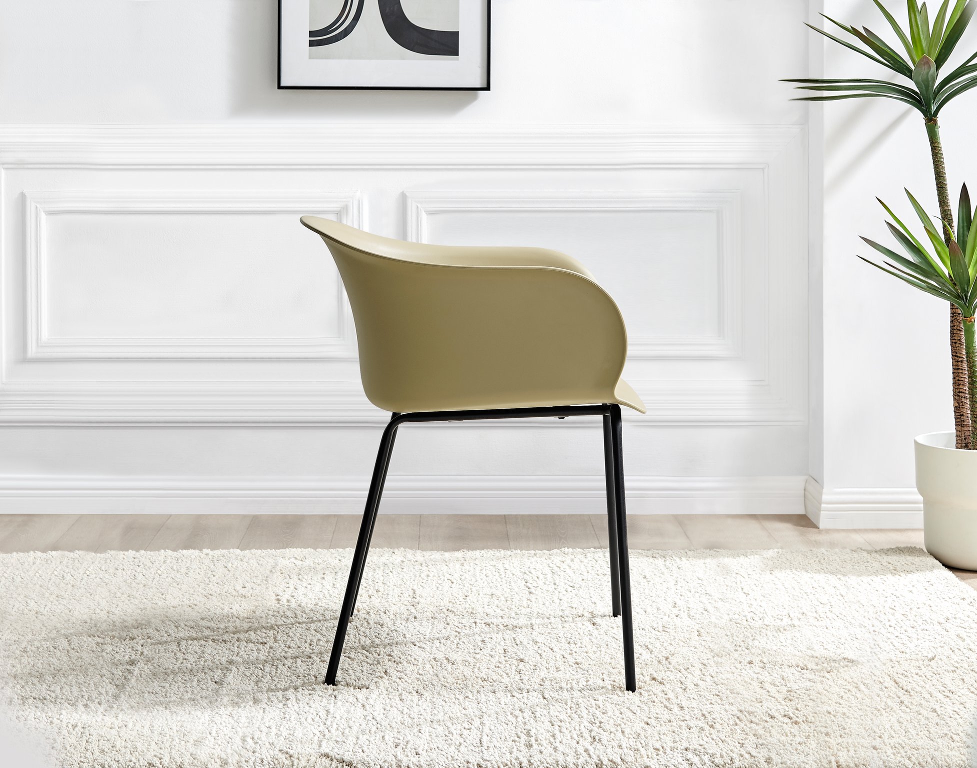 Koko 100cm Round Dining Table & 4 Harper Plastic Tub Dining Chairs Black Leg Sc - Picture 46 of 59