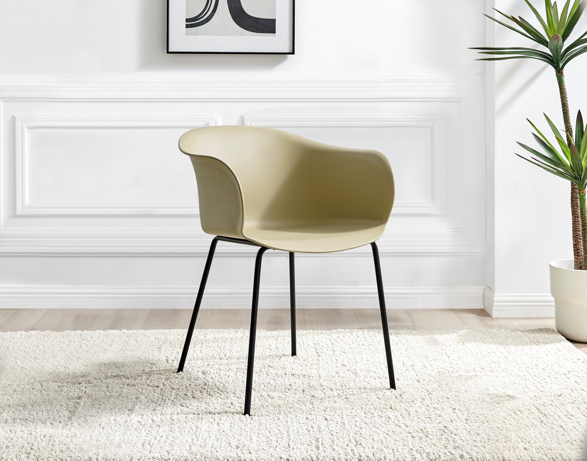 Koko 100cm Round Dining Table & 4 Harper Plastic Tub Dining Chairs Black Leg Sc - Picture 44 of 59