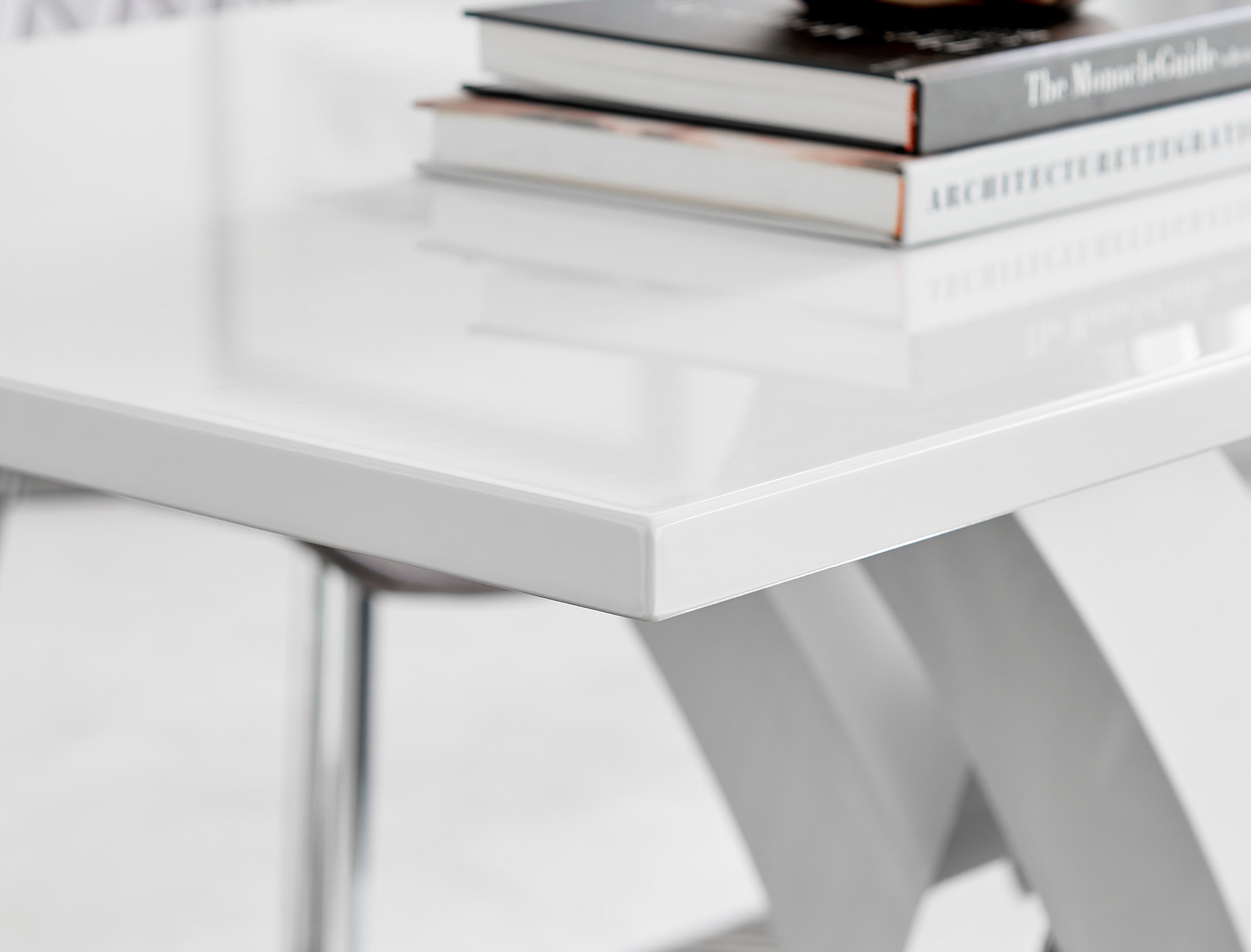 ATLANTA White High Gloss and Chrome Dining Table & 6 Faux Leather Pesaro Chairs - Picture 57 of 251