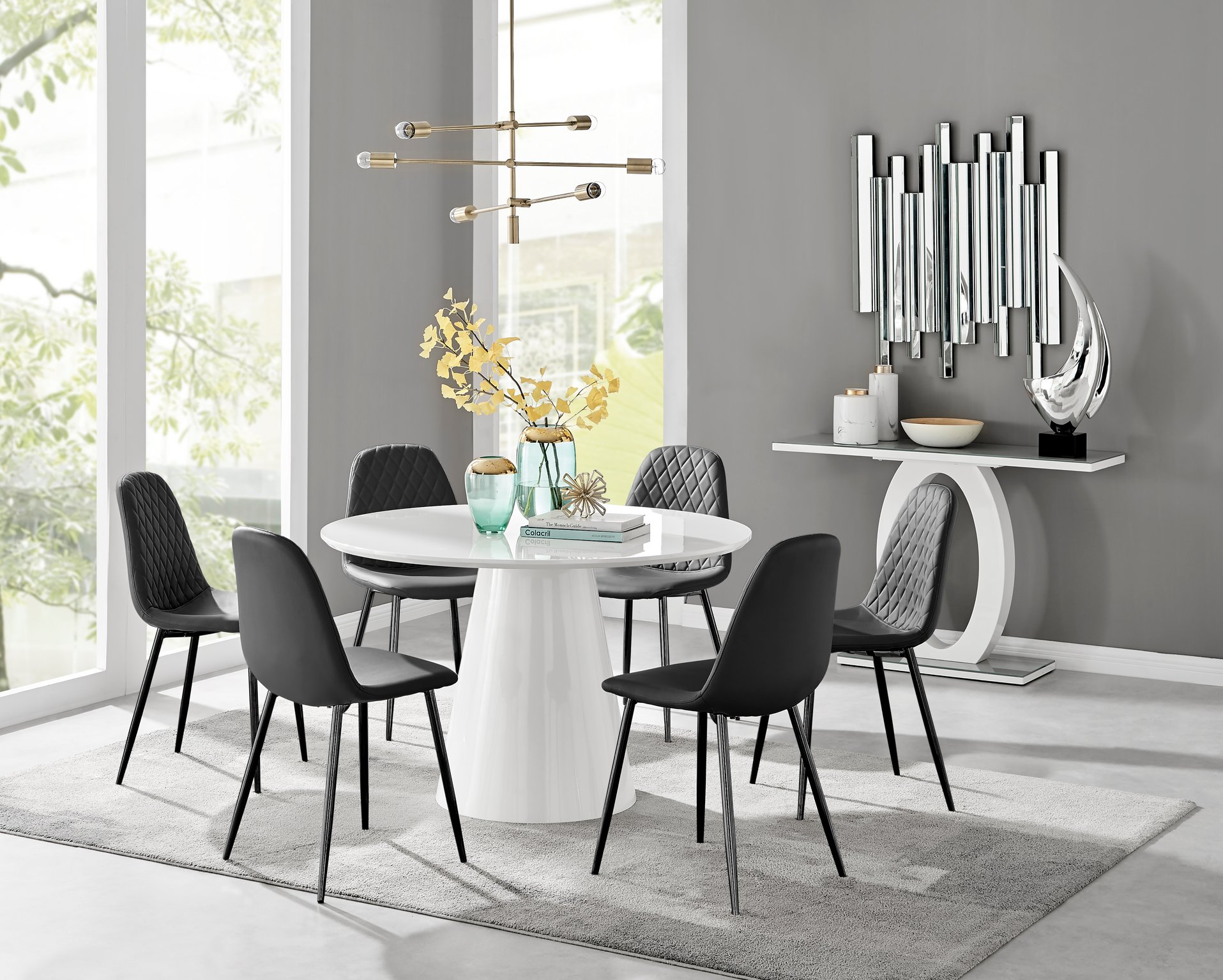 all black dining chairs