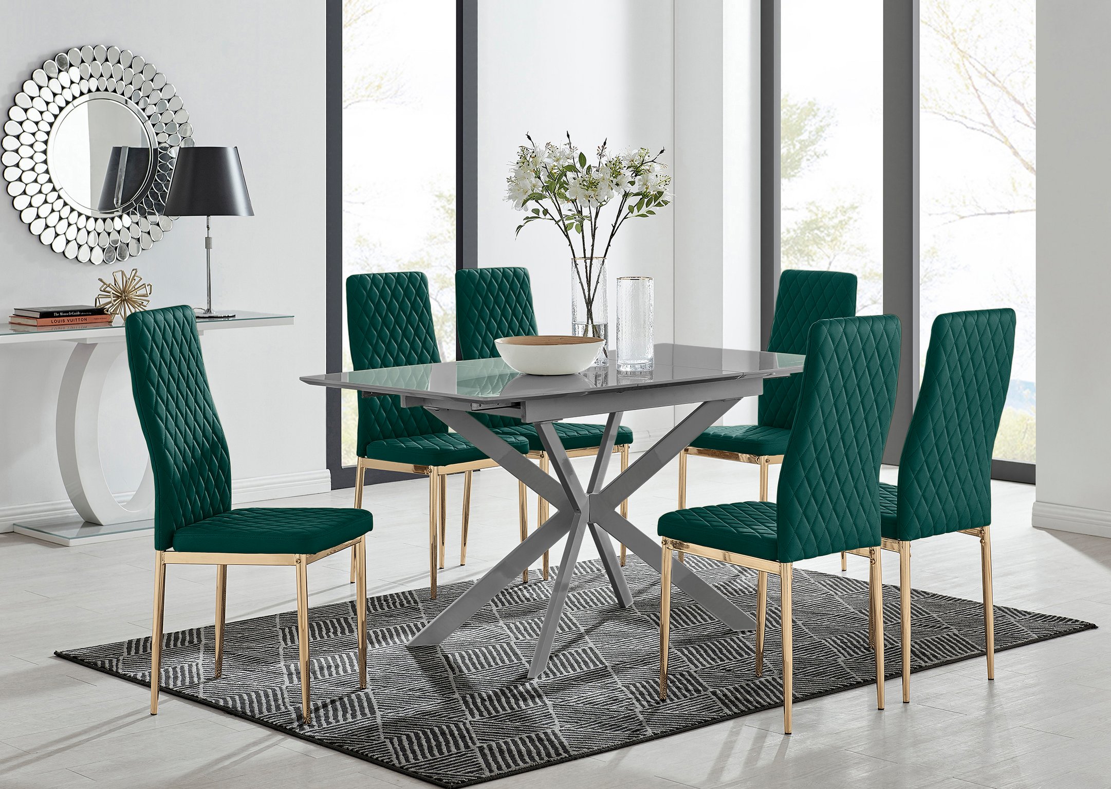 120cm extending deals dining table set