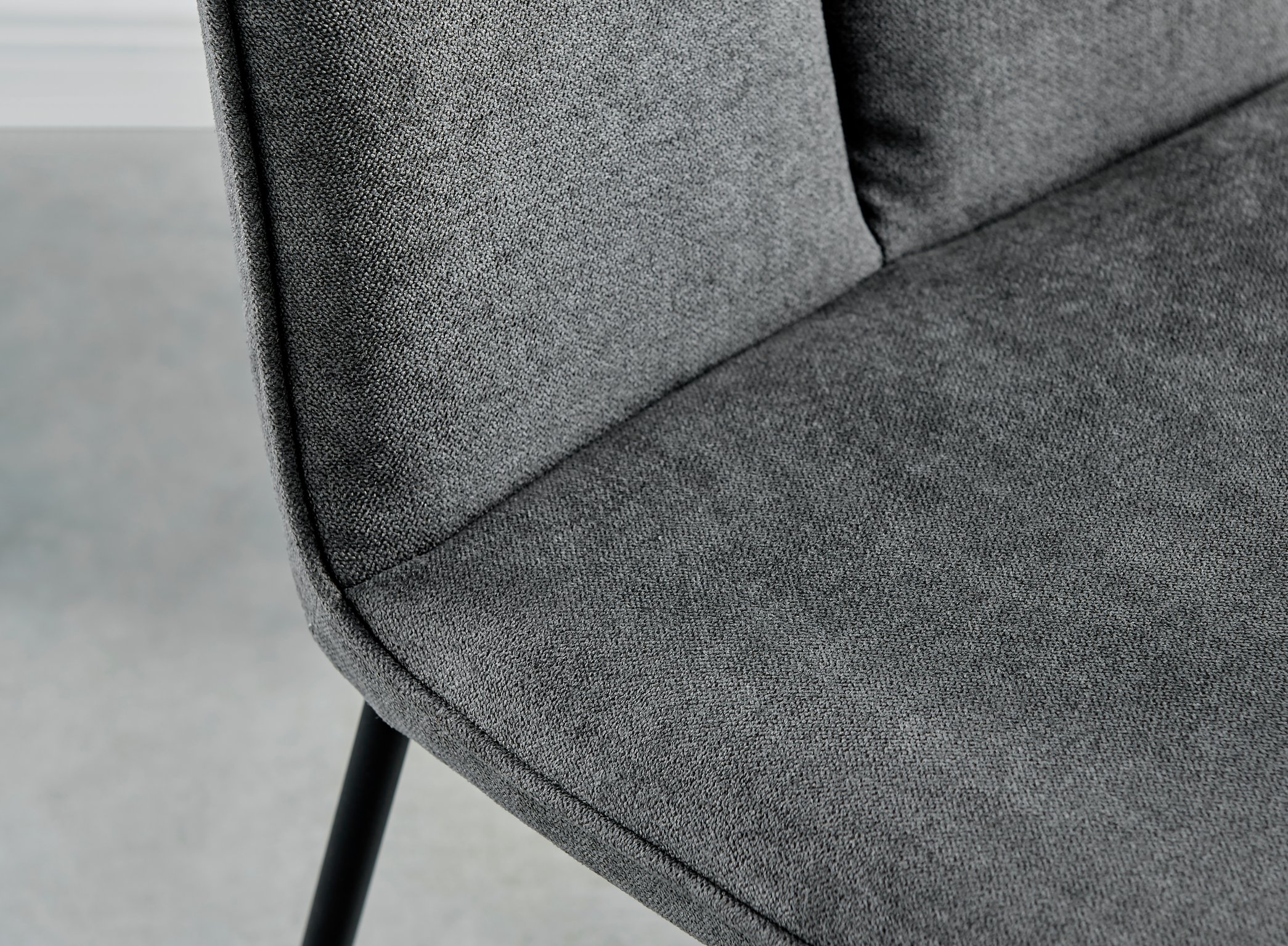 Novara 120cm Black Top Dining Table & 6 Halle Fabric Chairs - Picture 25 of 26