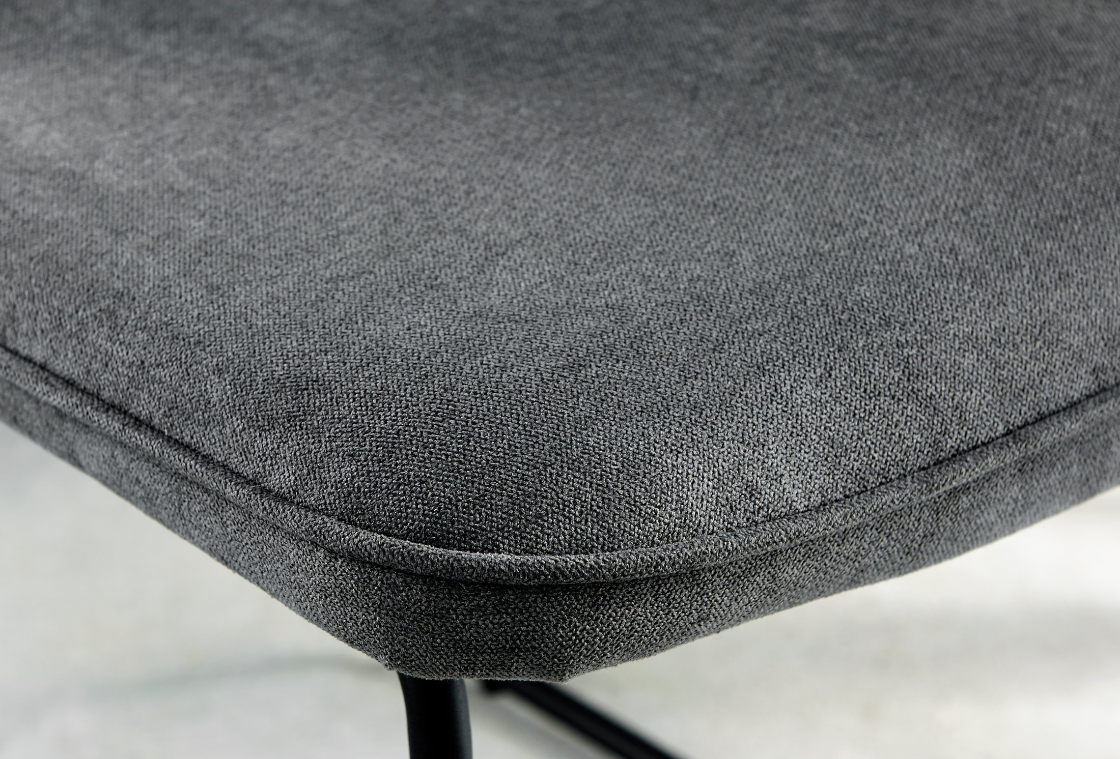 Novara 120cm Black Top Dining Table & 6 Halle Fabric Chairs - Picture 26 of 26